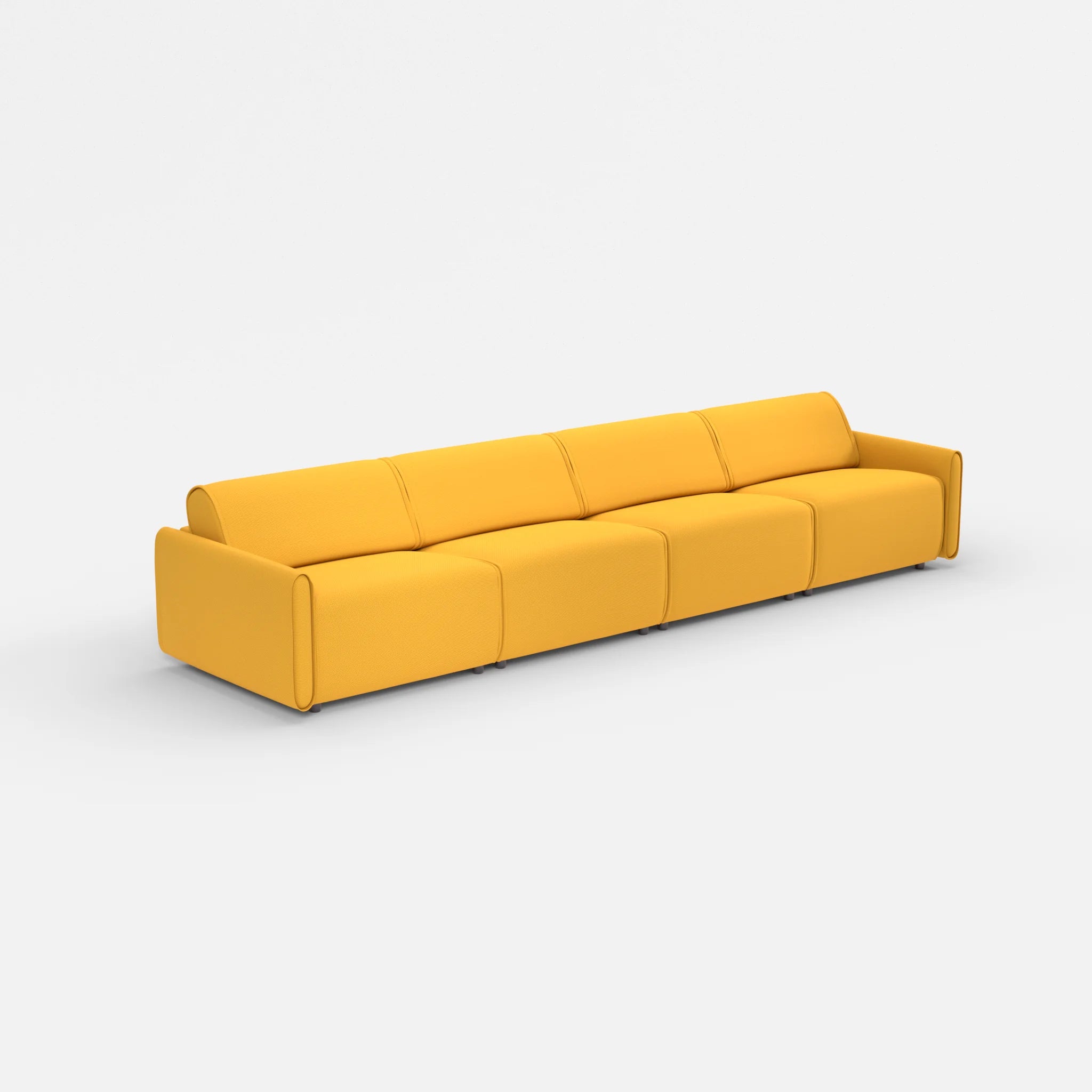 4 Sitzer Sofa Belleform mit schmaler Armlehne 3 novumcurry in Curry von der Seite