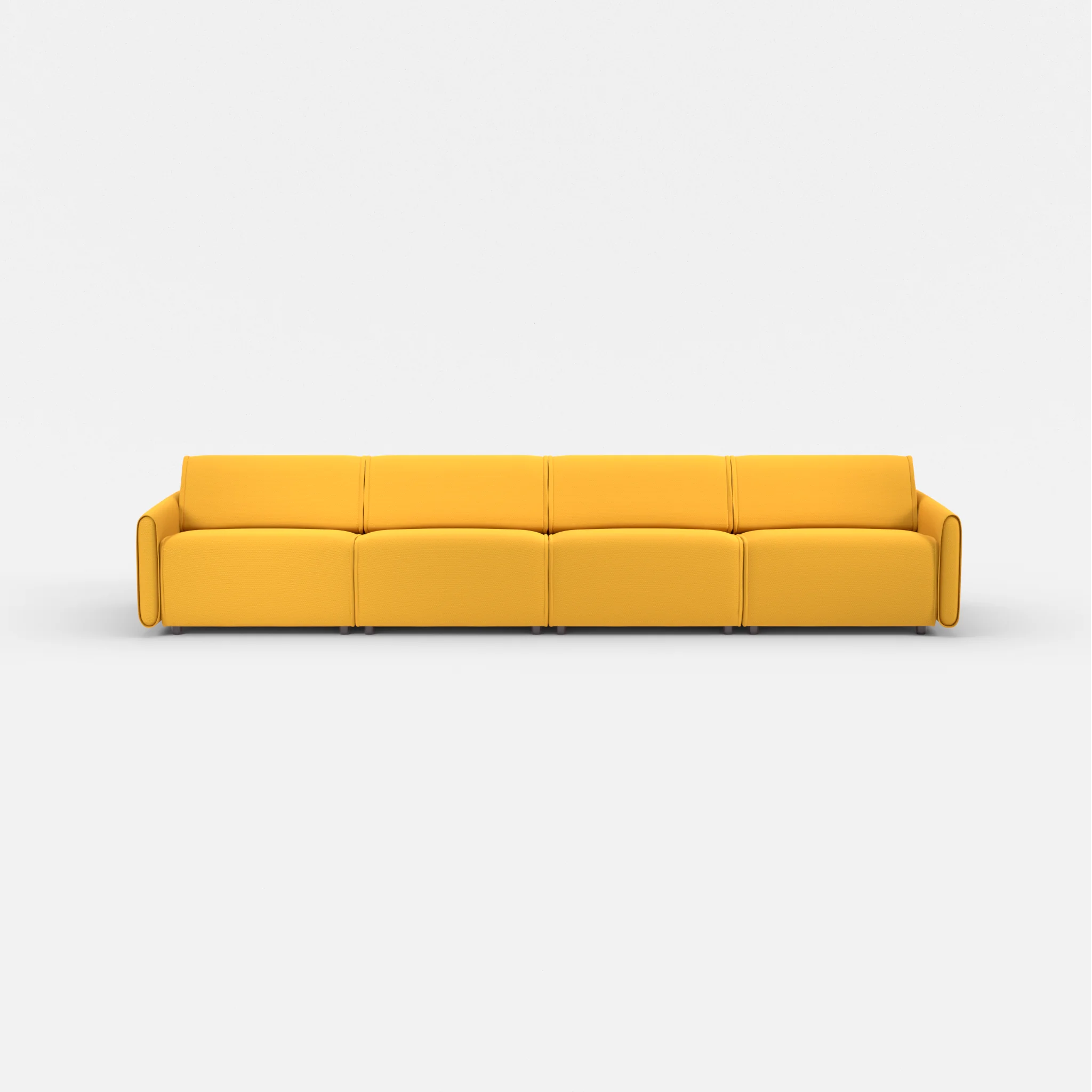 4 Sitzer Sofa Belleform mit schmaler Armlehne 3 novumcurry in Curry von vorne