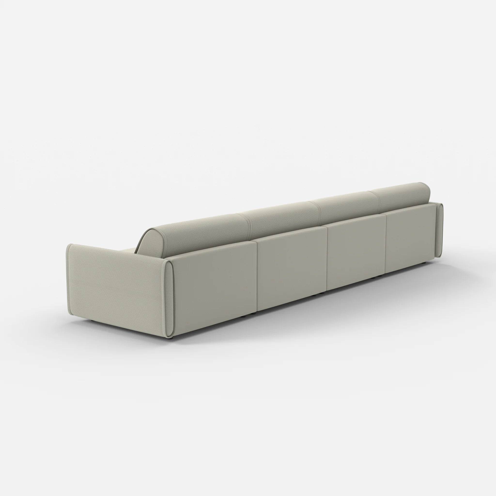4 Sitzer Sofa Belleform mit schmaler Armlehne 3 novumkies in Mittelgrau von hinten