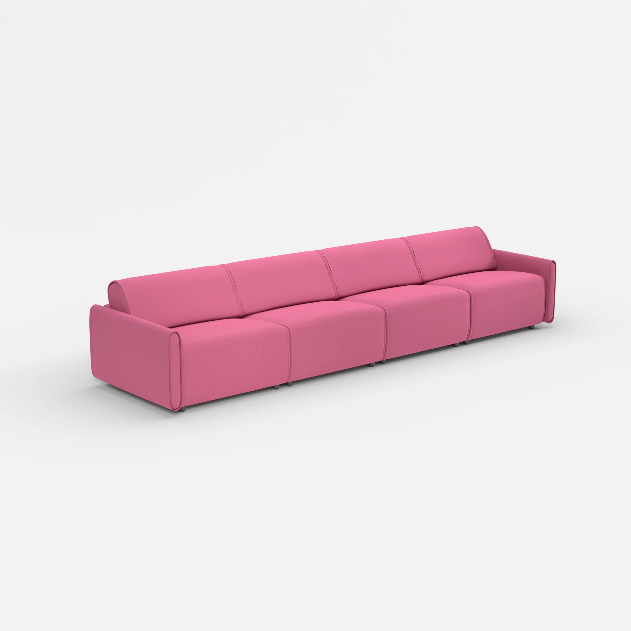 4 Sitzer Sofa Belleform mit schmaler Armlehne 3 novumlitchi in Violett von der Seite