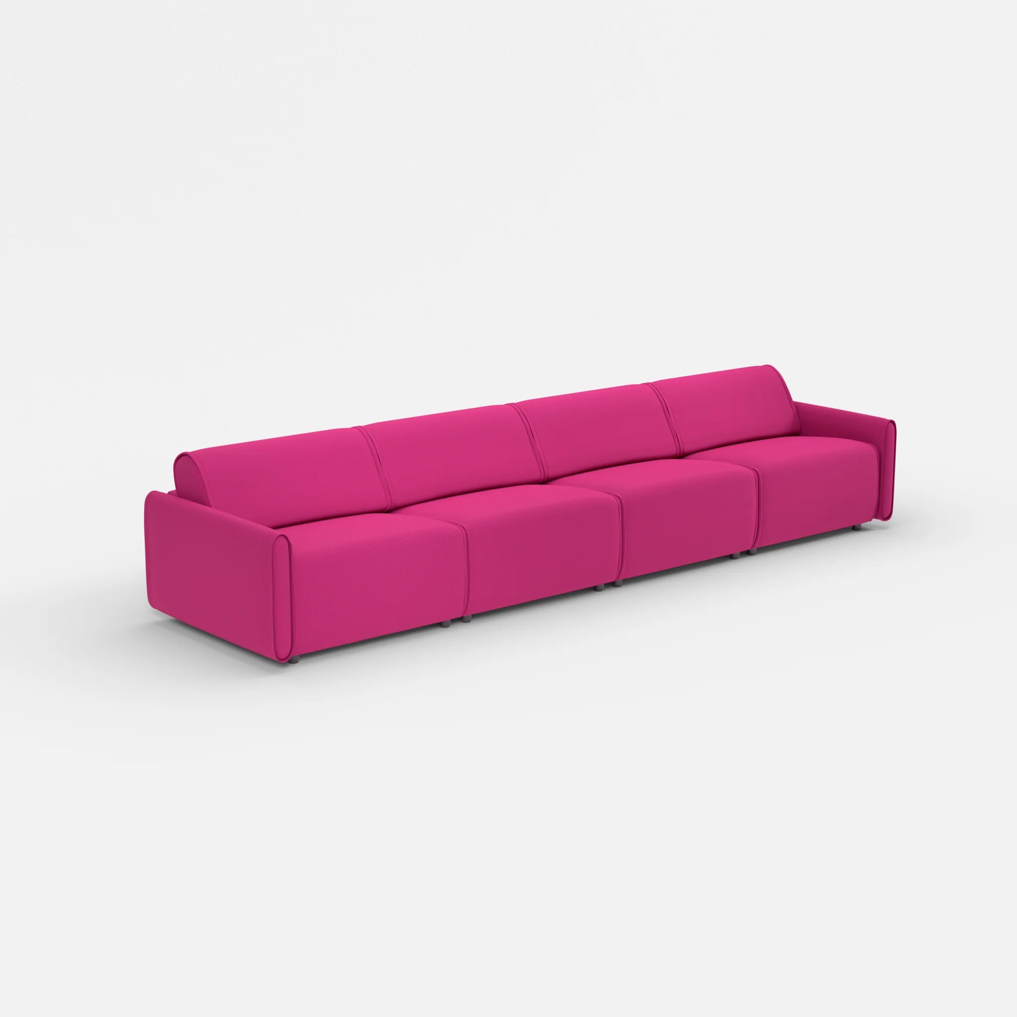 4 Sitzer Sofa Belleform mit schmaler Armlehne 3 novummagenta in Magenta von der Seite