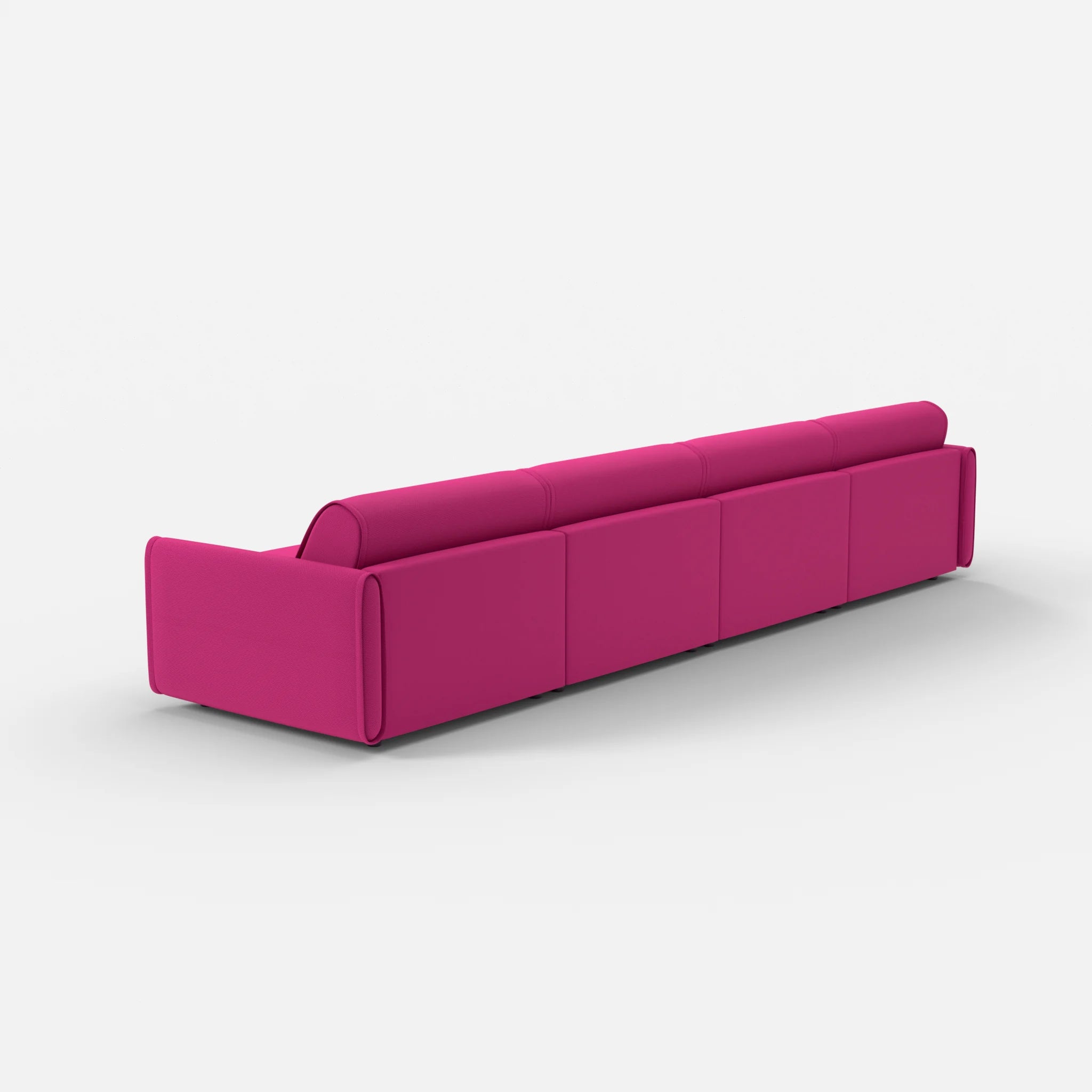 4 Sitzer Sofa Belleform mit schmaler Armlehne 3 novummagenta in Magenta von hinten