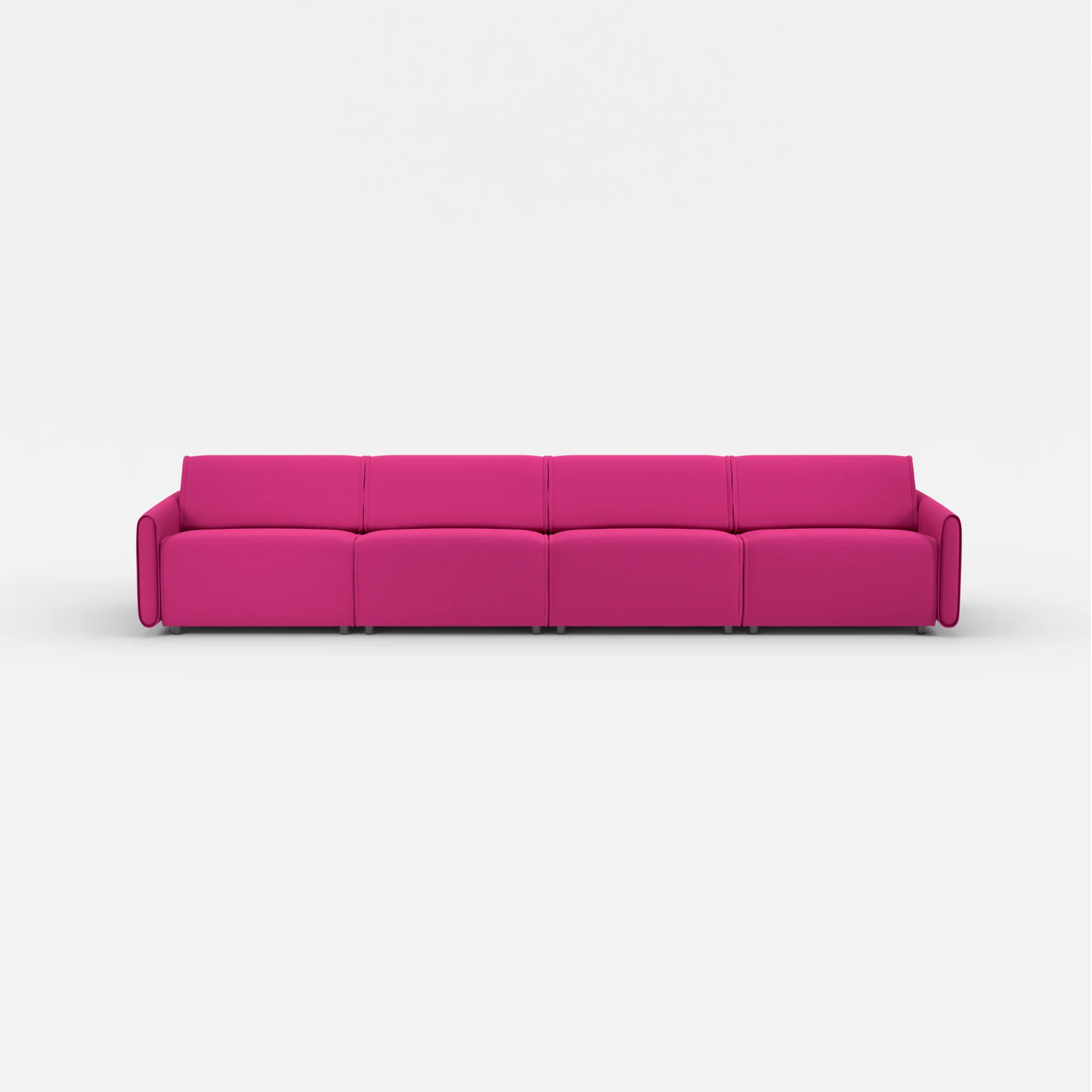 4 Sitzer Sofa Belleform mit schmaler Armlehne 3 novummagenta in Magenta von vorne