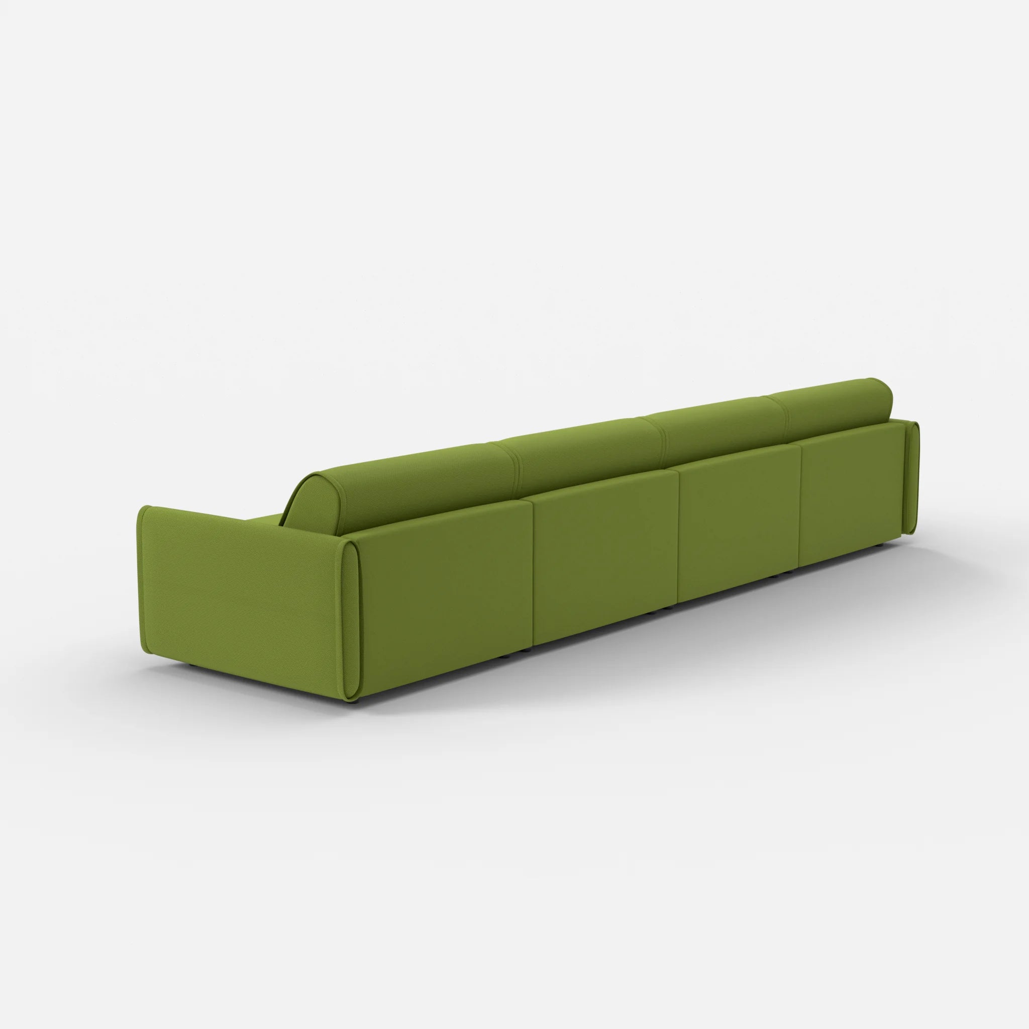 4 Sitzer Sofa Belleform mit schmaler Armlehne 3 novummoss in Grün von hinten