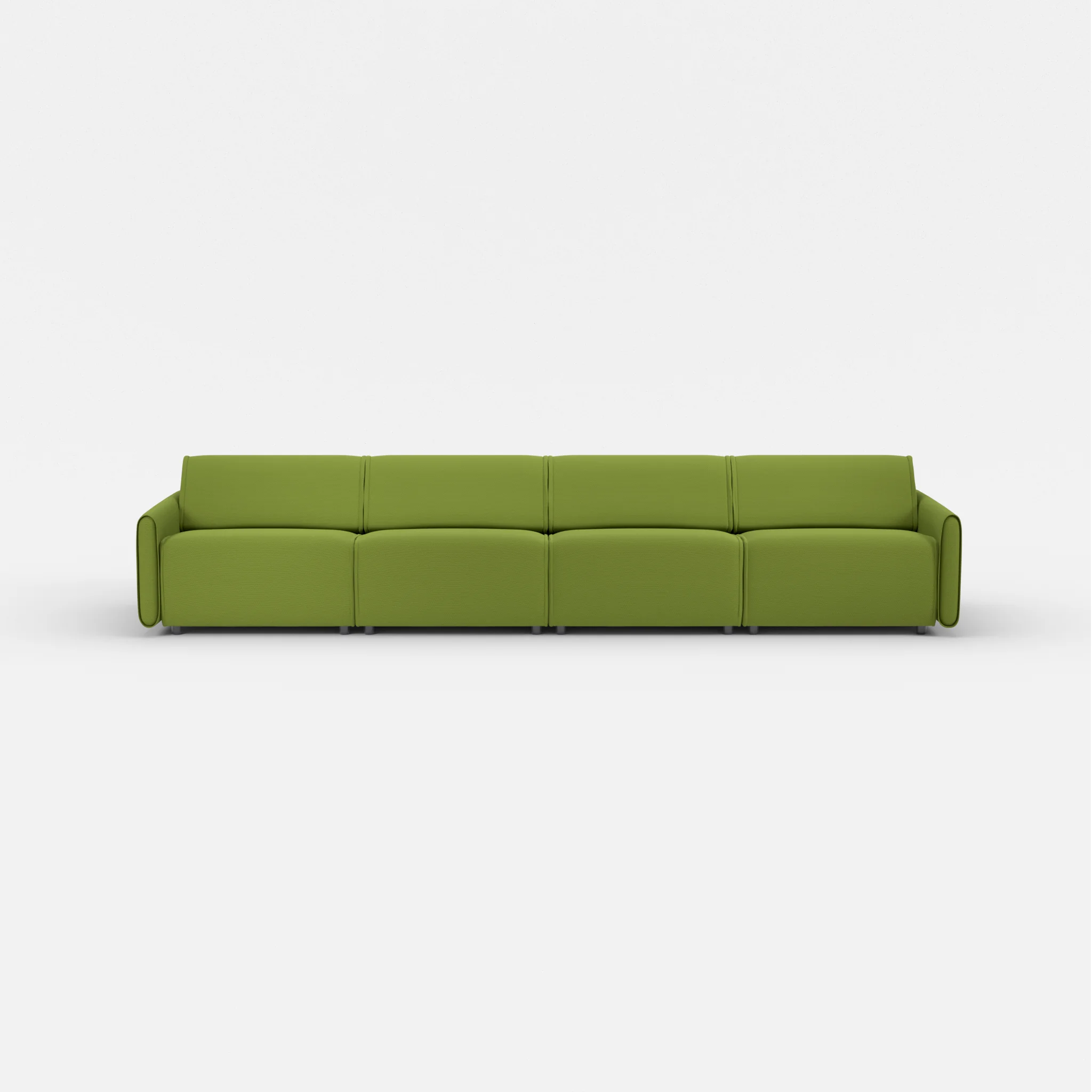 4 Sitzer Sofa Belleform mit schmaler Armlehne 3 novummoss in Grün von vorne