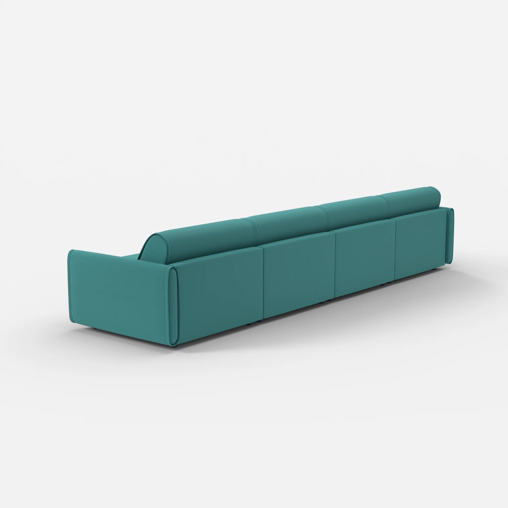 4 Sitzer Sofa Belleform mit schmaler Armlehne 3 novumprisma in Türkis von hinten