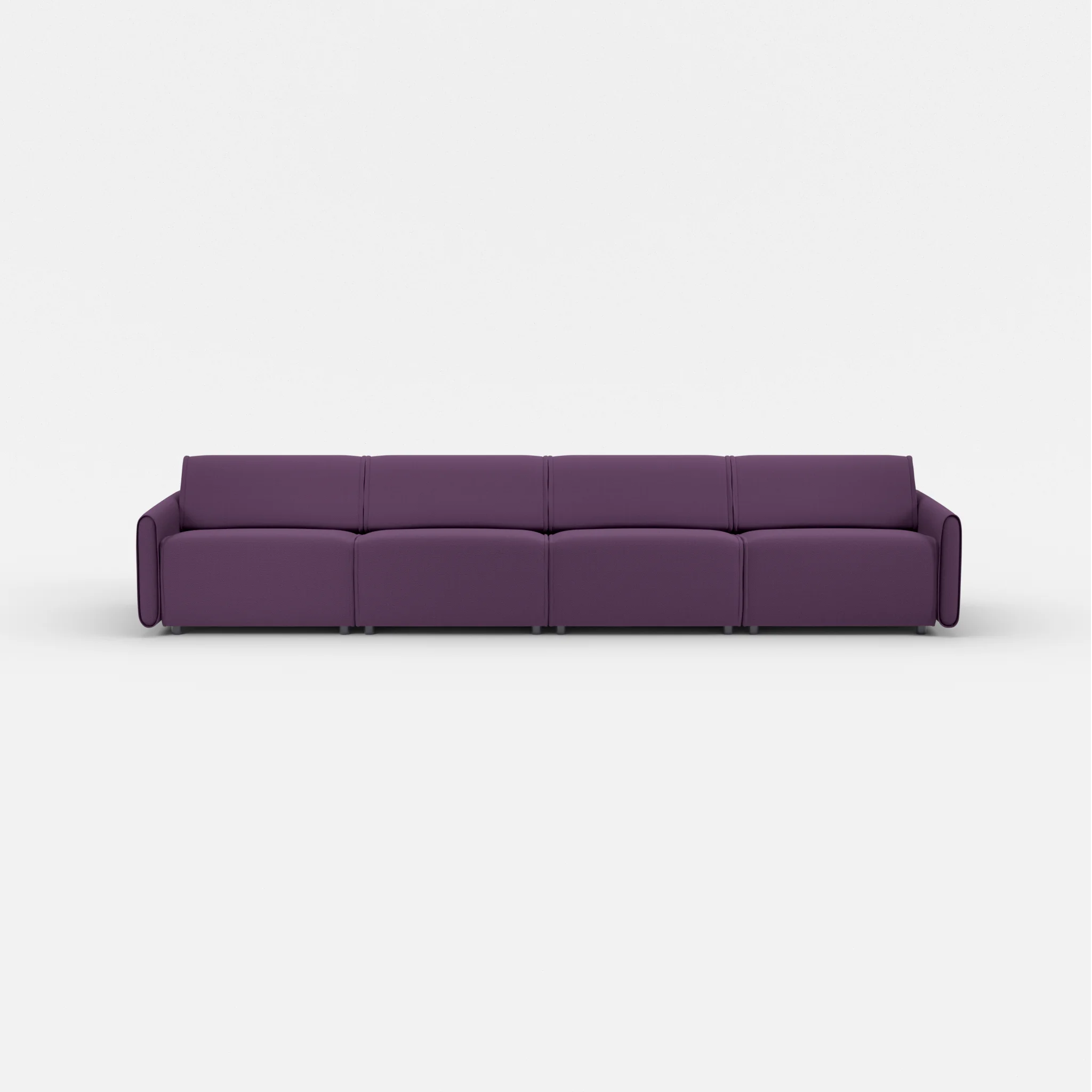 4 Sitzer Sofa Belleform mit schmaler Armlehne 3 novumprune in Violett von vorne