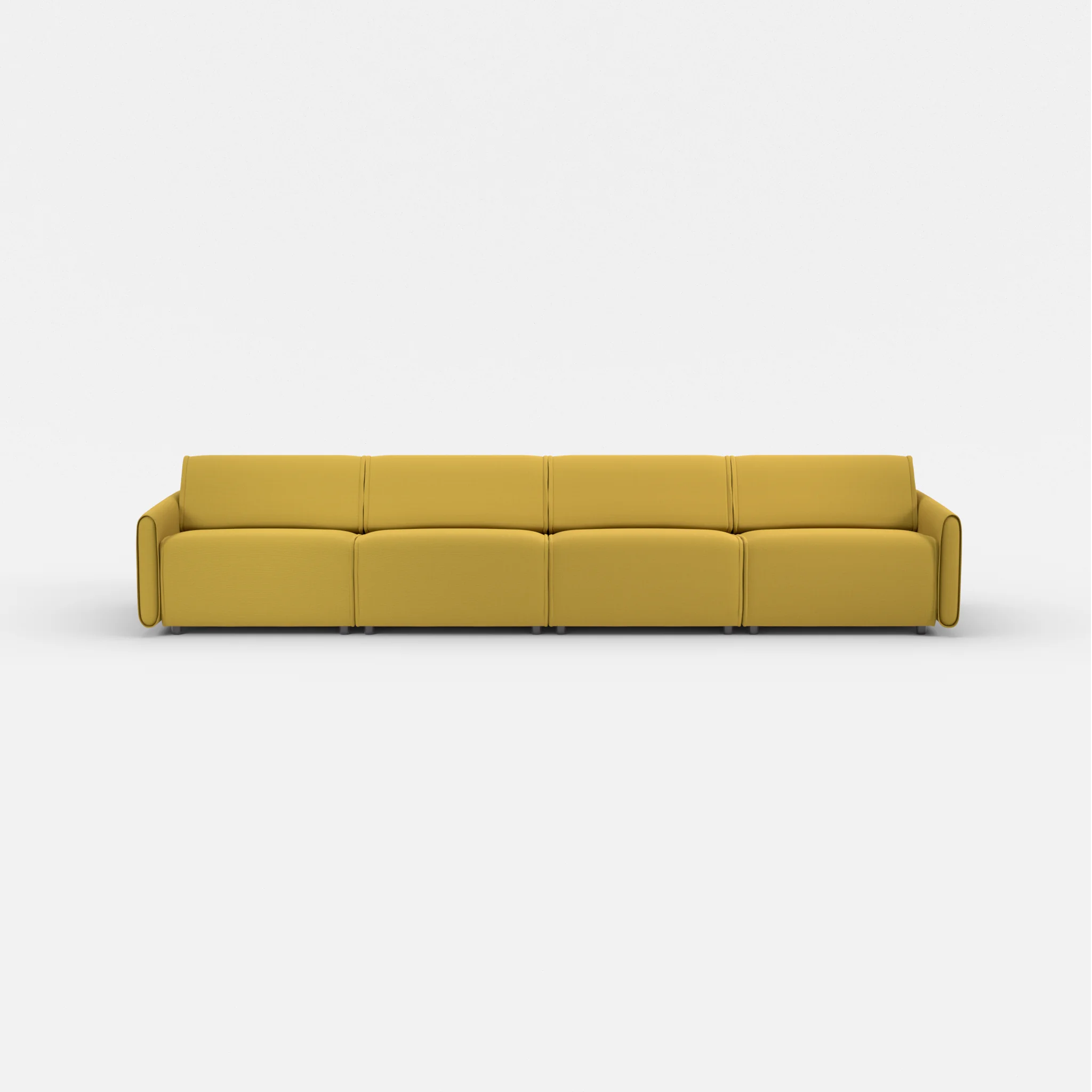 4 Sitzer Sofa Belleform mit schmaler Armlehne 3 novumtivoli in Hellgrün von vorne