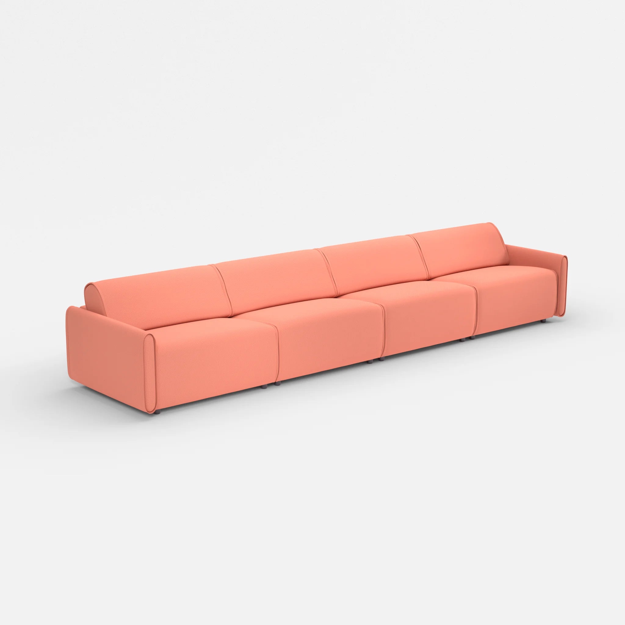 4 Sitzer Sofa Belleform mit schmaler Armlehne 4 credograpefruit in Coral von der Seite
