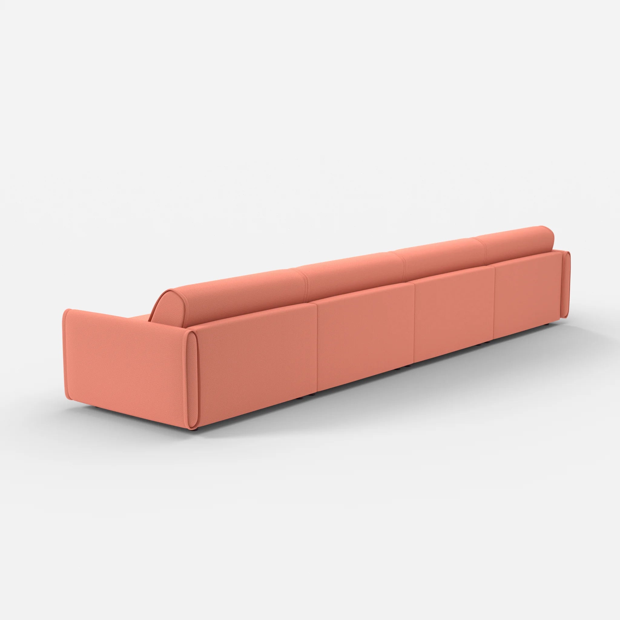 4 Sitzer Sofa Belleform mit schmaler Armlehne 4 credograpefruit in Coral von hinten