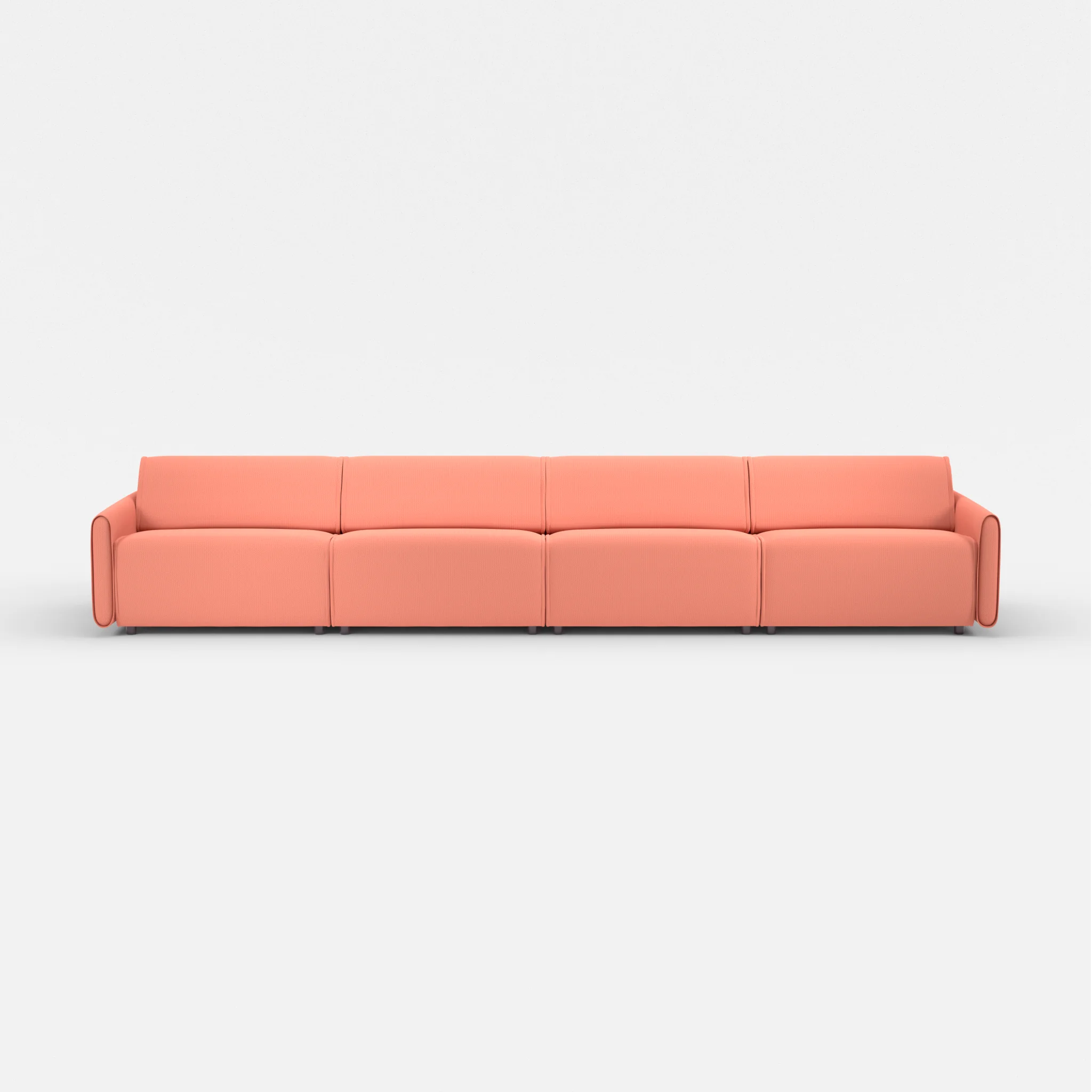 4 Sitzer Sofa Belleform mit schmaler Armlehne 4 credograpefruit in Coral von vorne