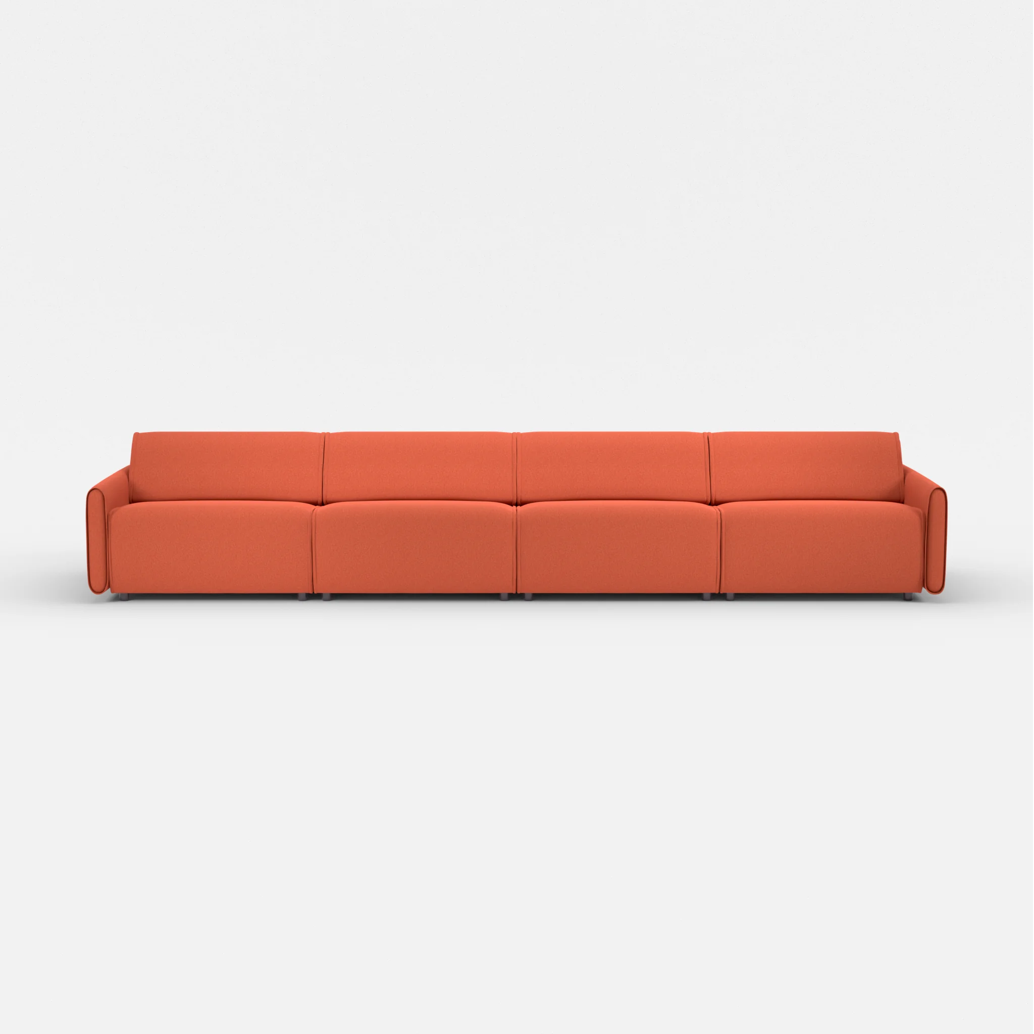 4 Sitzer Sofa Belleform mit schmaler Armlehne 4 dama0062 in Orange von vorne