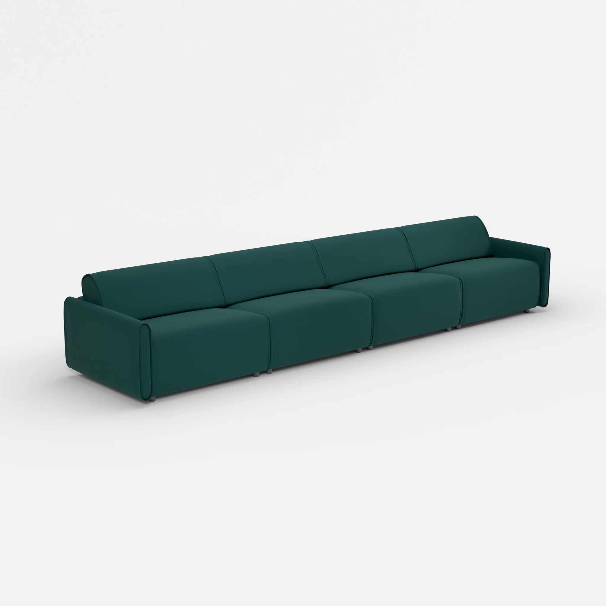 4 Sitzer Sofa Belleform mit schmaler Armlehne 4 dama0073 in Petrol von der Seite