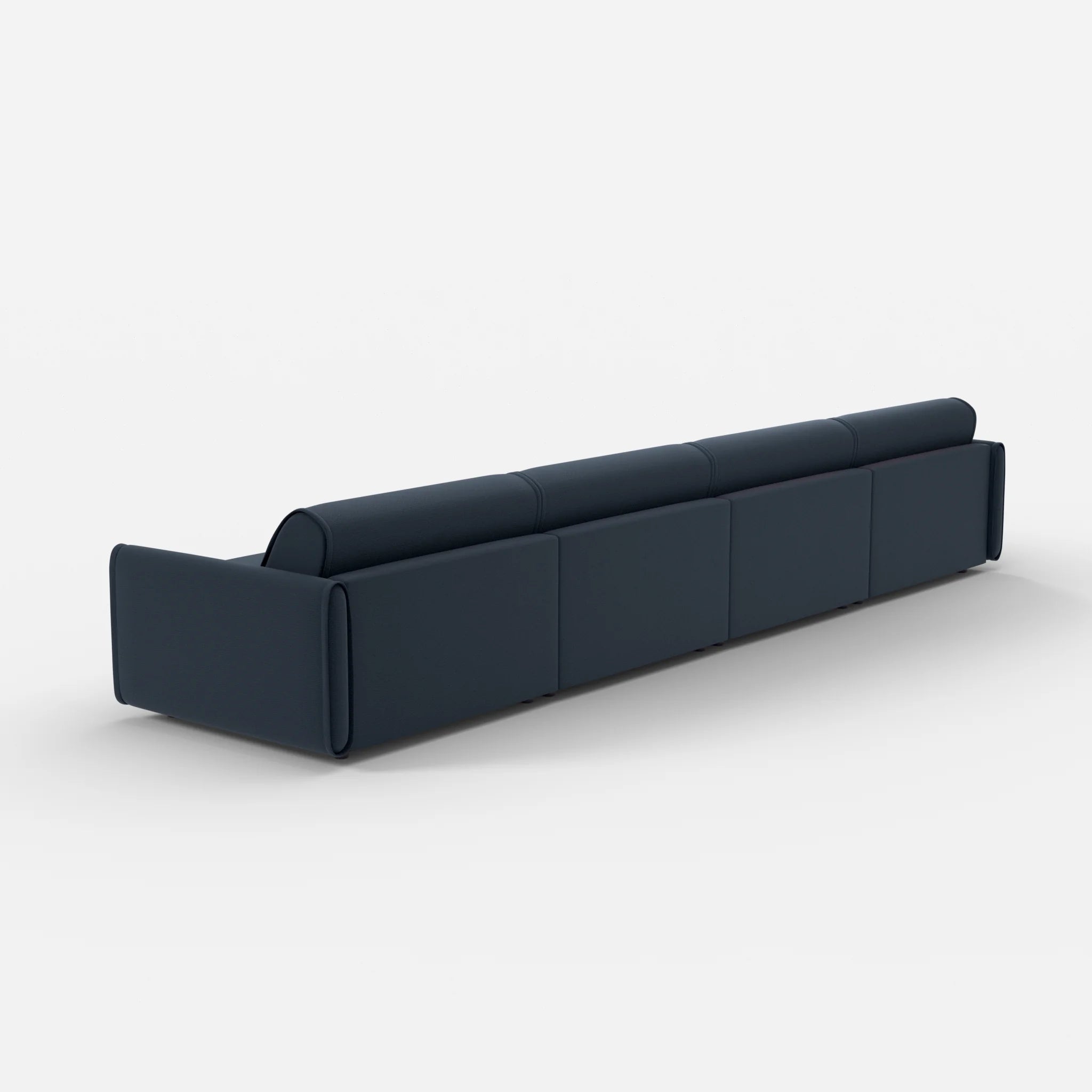 4 Sitzer Sofa Belleform mit schmaler Armlehne 4 nabucco6098 in Dunkelblau von hinten
