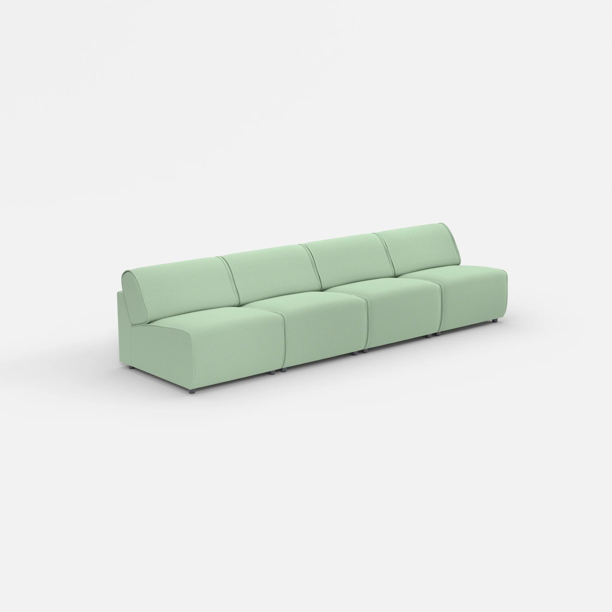 4 Sitzer Sofa Belleform ohne Armlehne 2 credoaloe in Hellgrün von der Seite