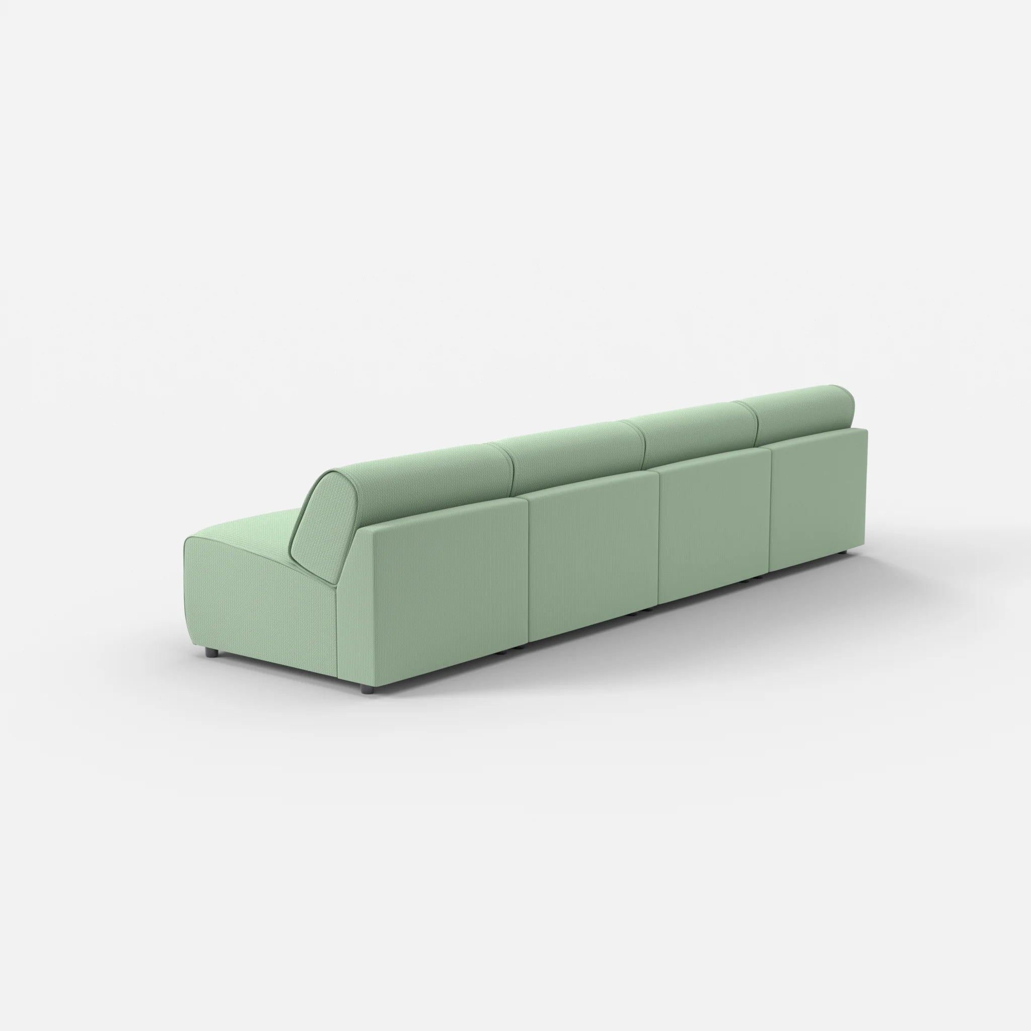 4 Sitzer Sofa Belleform ohne Armlehne 2 credoaloe in Hellgrün von hinten