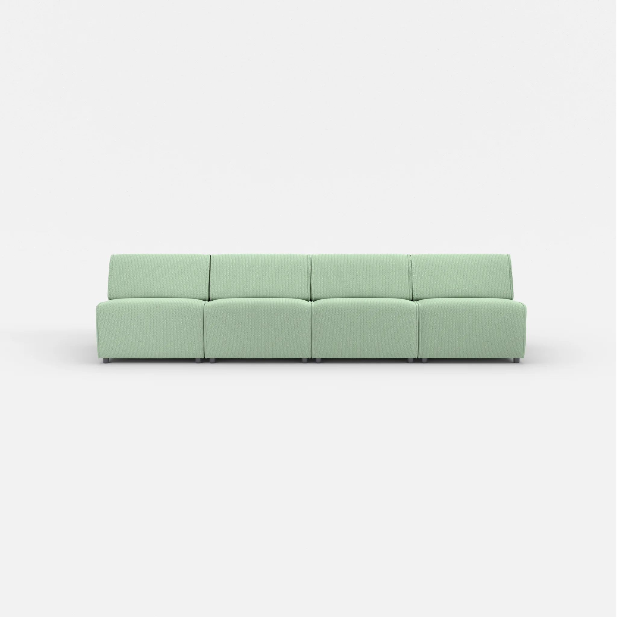 4 Sitzer Sofa Belleform ohne Armlehne 2 credoaloe in Hellgrün von vorne