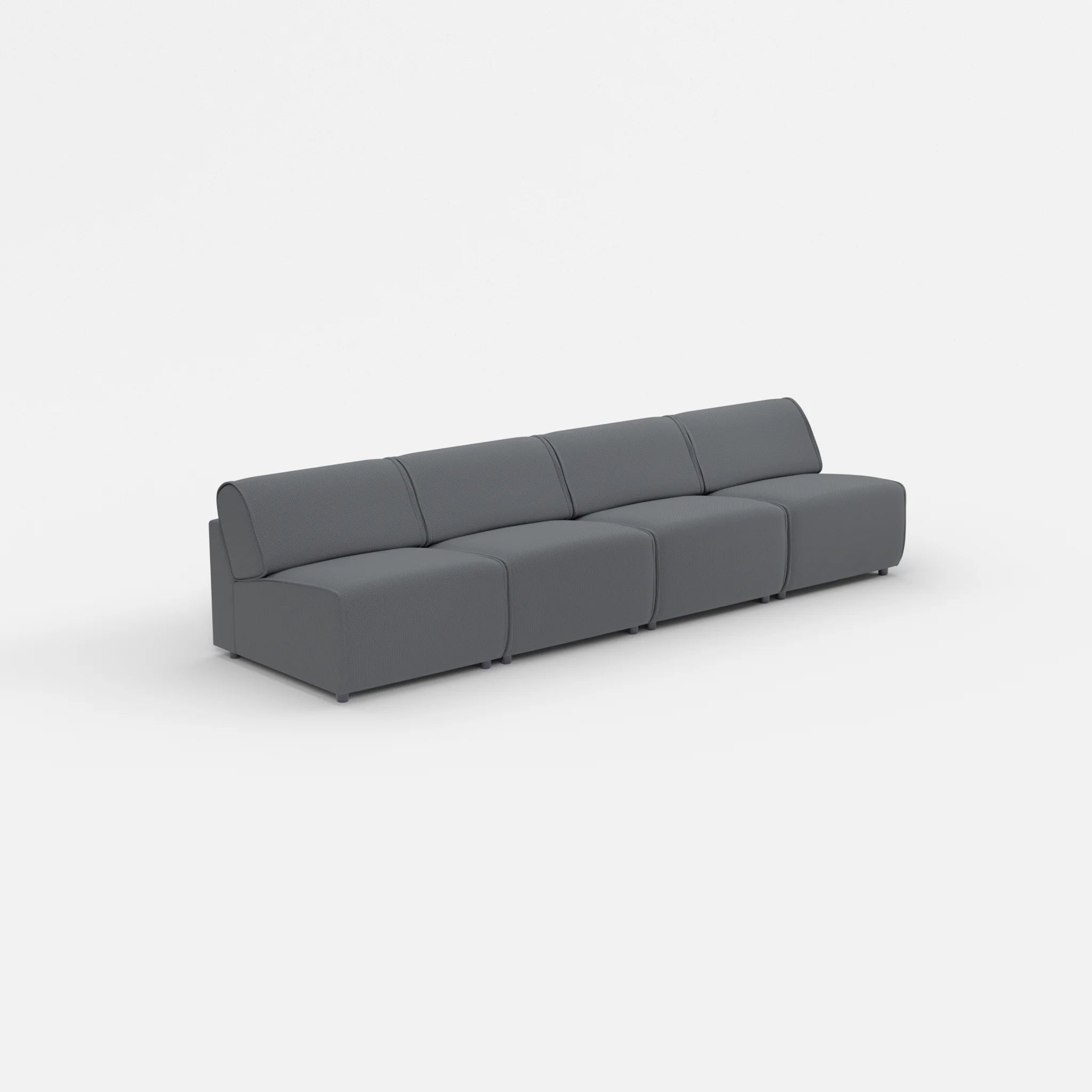 4 Sitzer Sofa Belleform ohne Armlehne 2 credoasphalt in Anthrazit von der Seite