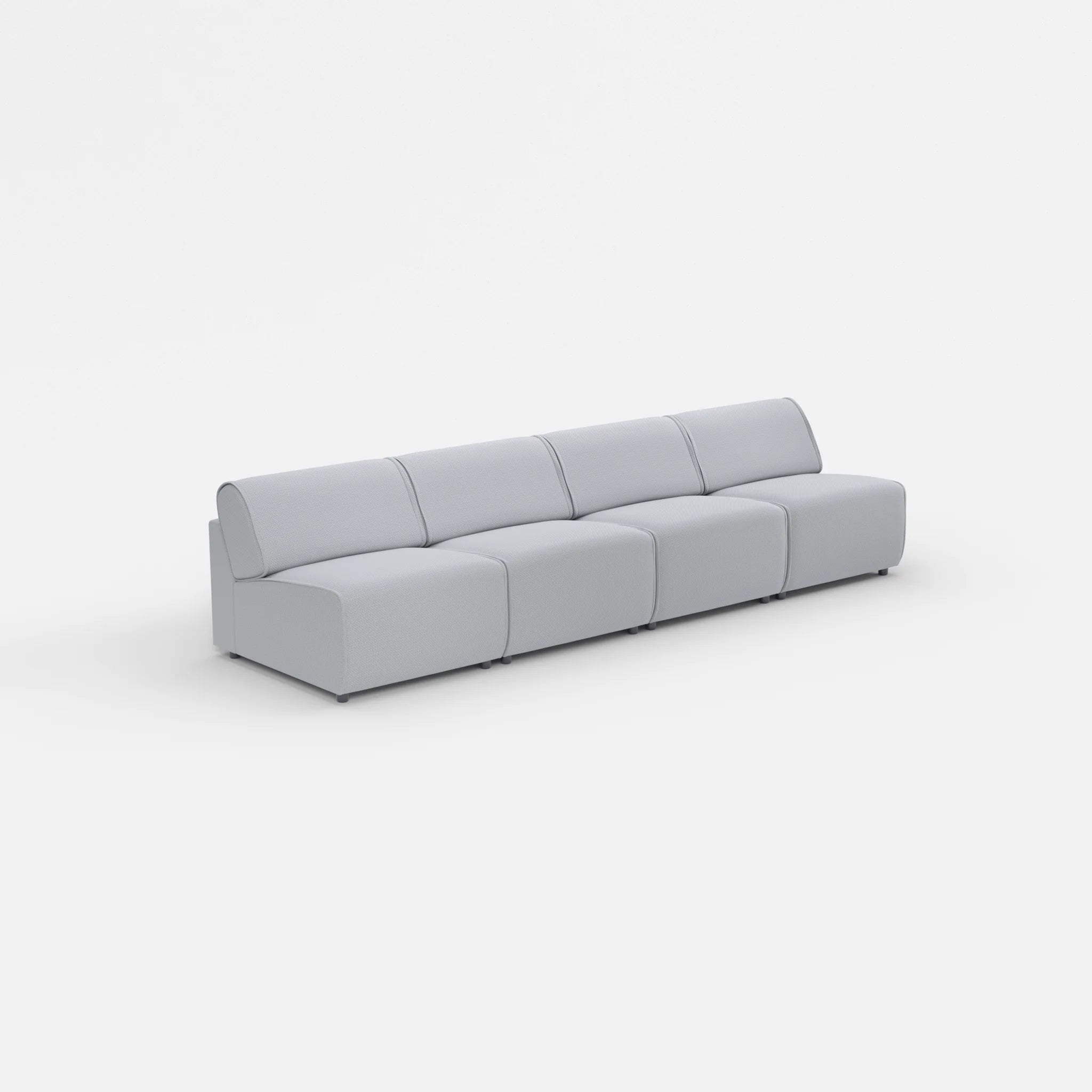 4 Sitzer Sofa Belleform ohne Armlehne 2 credochalk in Hellgrau von der Seite