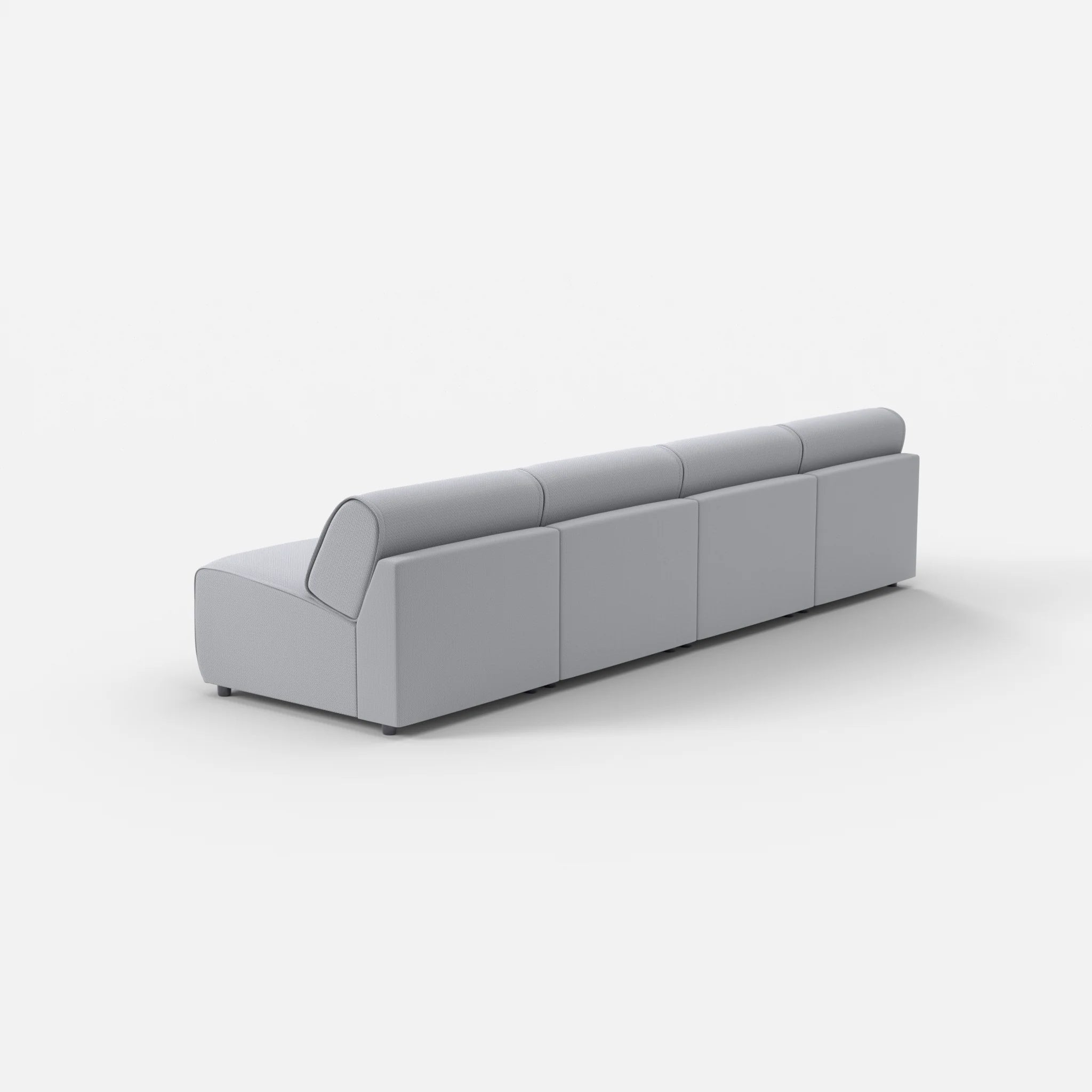 4 Sitzer Sofa Belleform ohne Armlehne 2 credochalk in Hellgrau von hinten