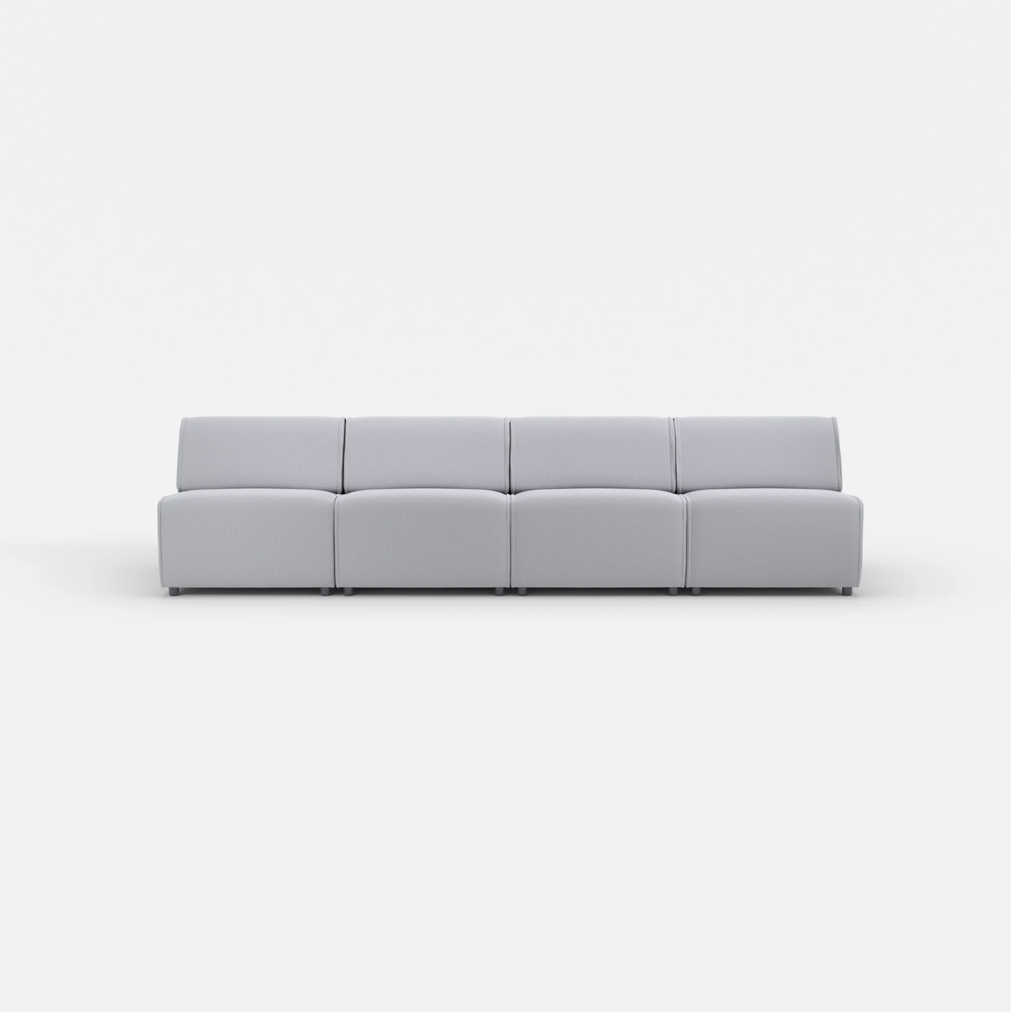 4 Sitzer Sofa Belleform ohne Armlehne 2 credochalk in Hellgrau von vorne