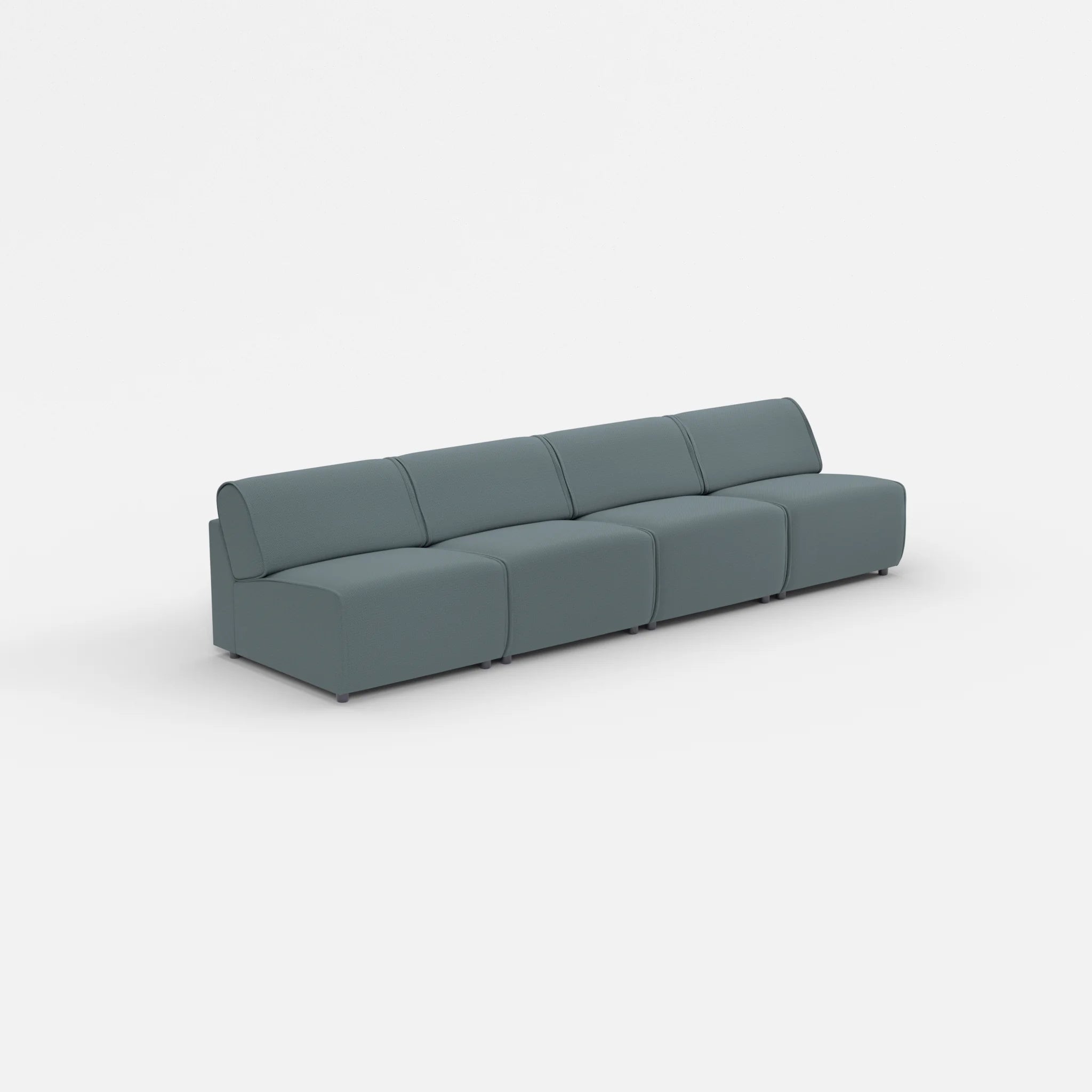 4 Sitzer Sofa Belleform ohne Armlehne 2 credojaspis in Türkis von der Seite
