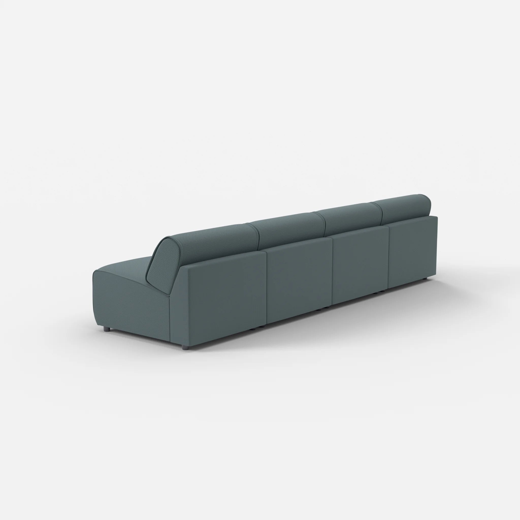 4 Sitzer Sofa Belleform ohne Armlehne 2 credojaspis in Türkis von hinten