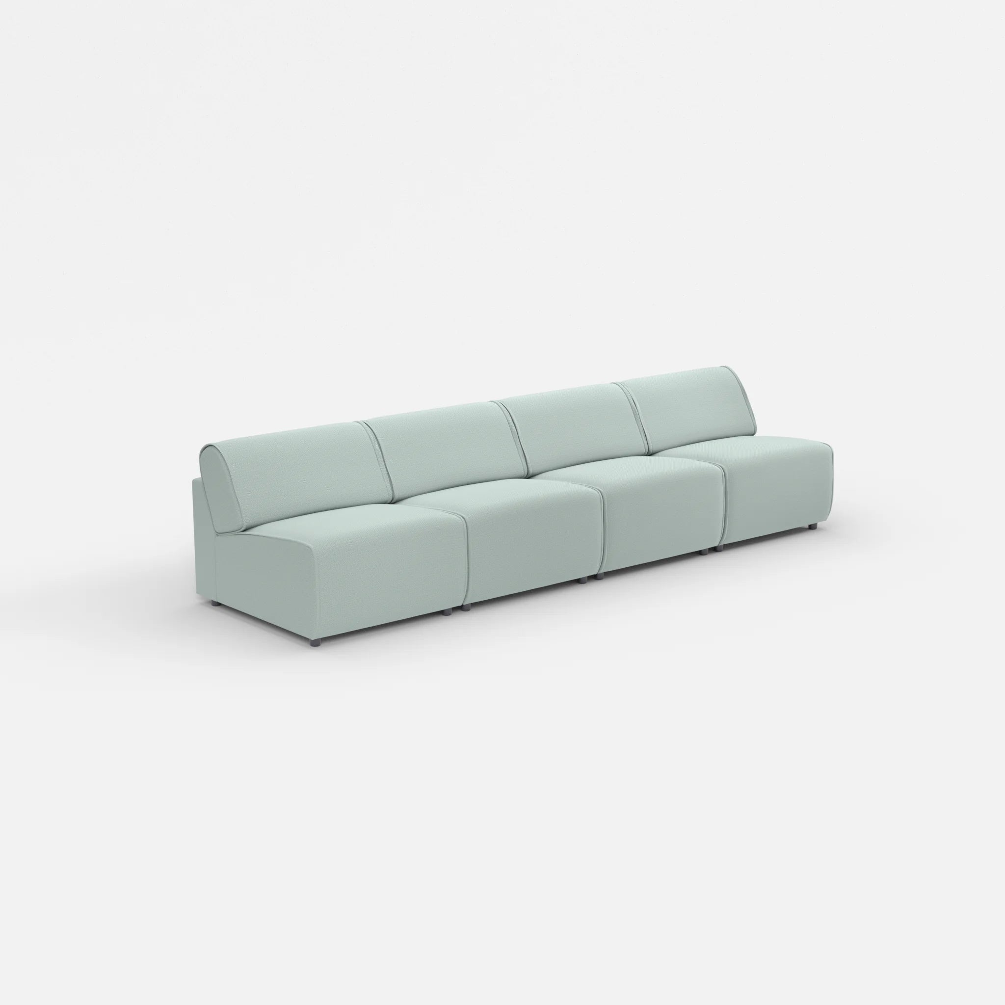 4 Sitzer Sofa Belleform ohne Armlehne 2 credolake in Graublau von der Seite