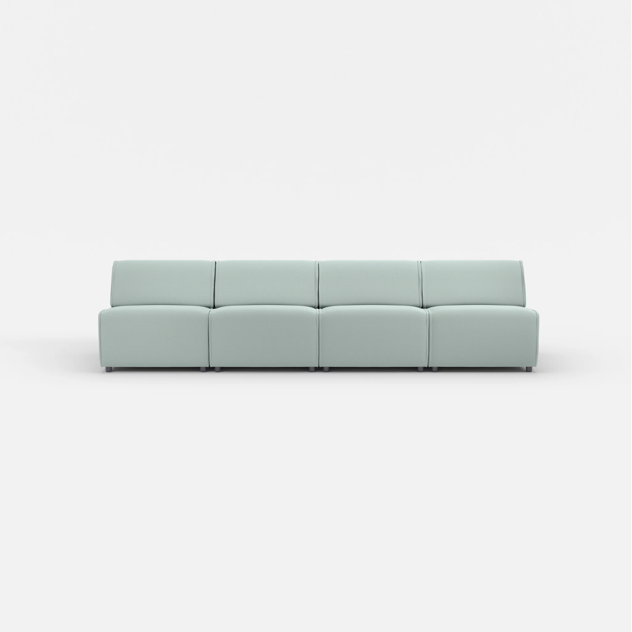 4 Sitzer Sofa Belleform ohne Armlehne 2 credolake in Graublau von vorne