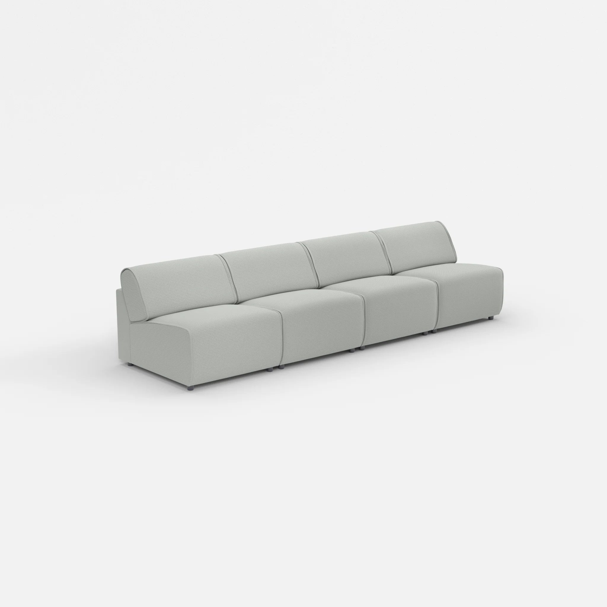4 Sitzer Sofa Belleform ohne Armlehne 2 credopepper in Dunkelgrau von der Seite