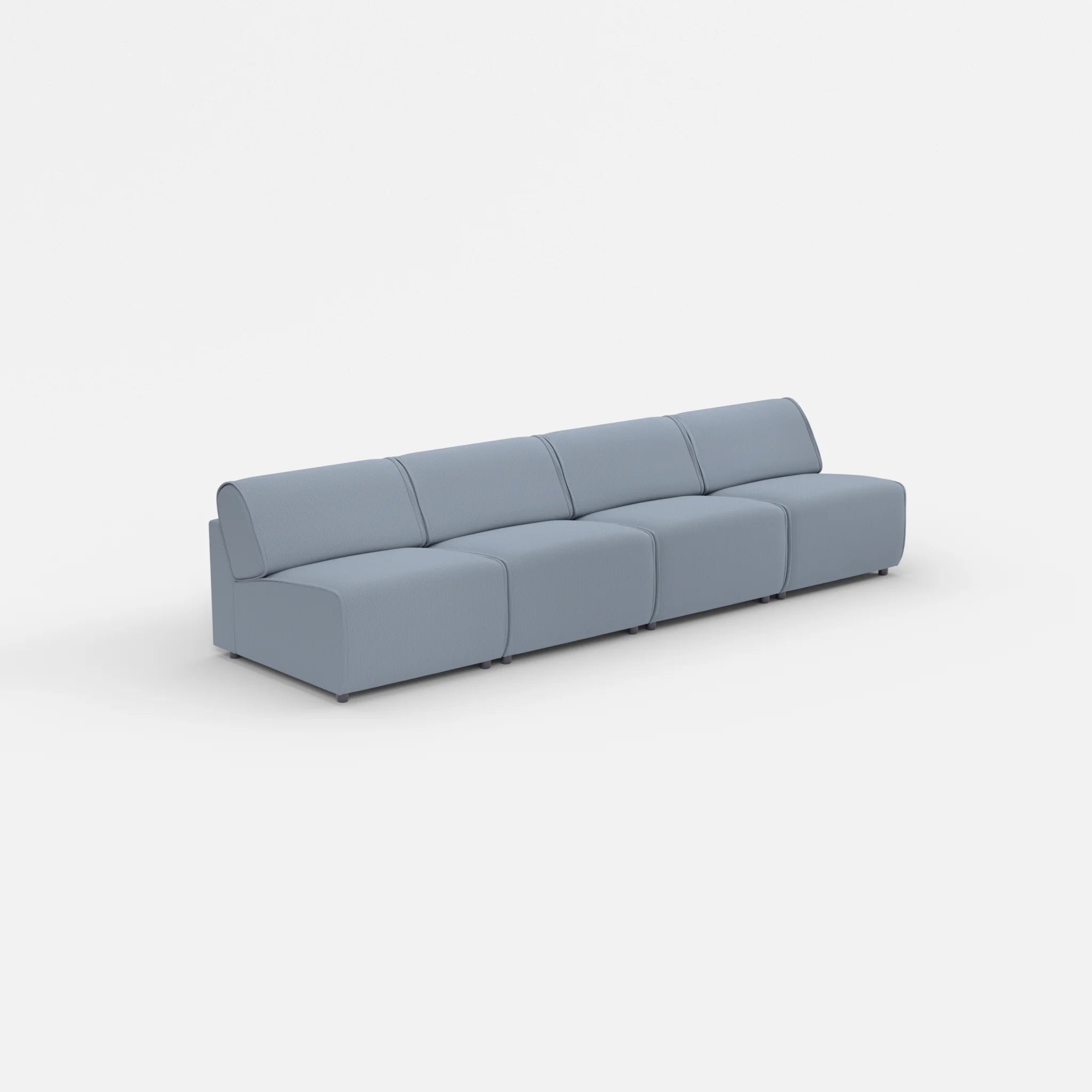 4 Sitzer Sofa Belleform ohne Armlehne 2 credosea in Blau von der Seite