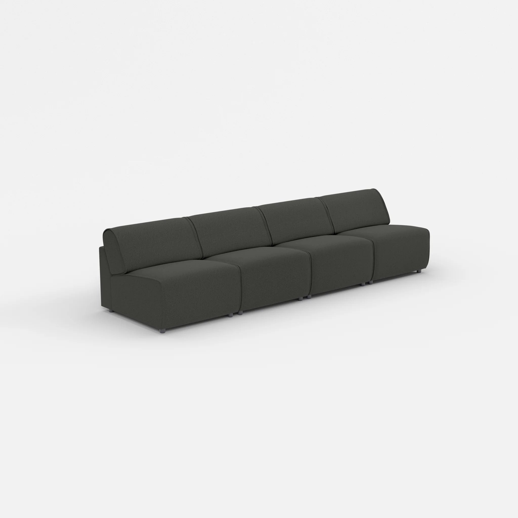 4 Sitzer Sofa Belleform ohne Armlehne 2 dama0002 in Anthrazit von der Seite
