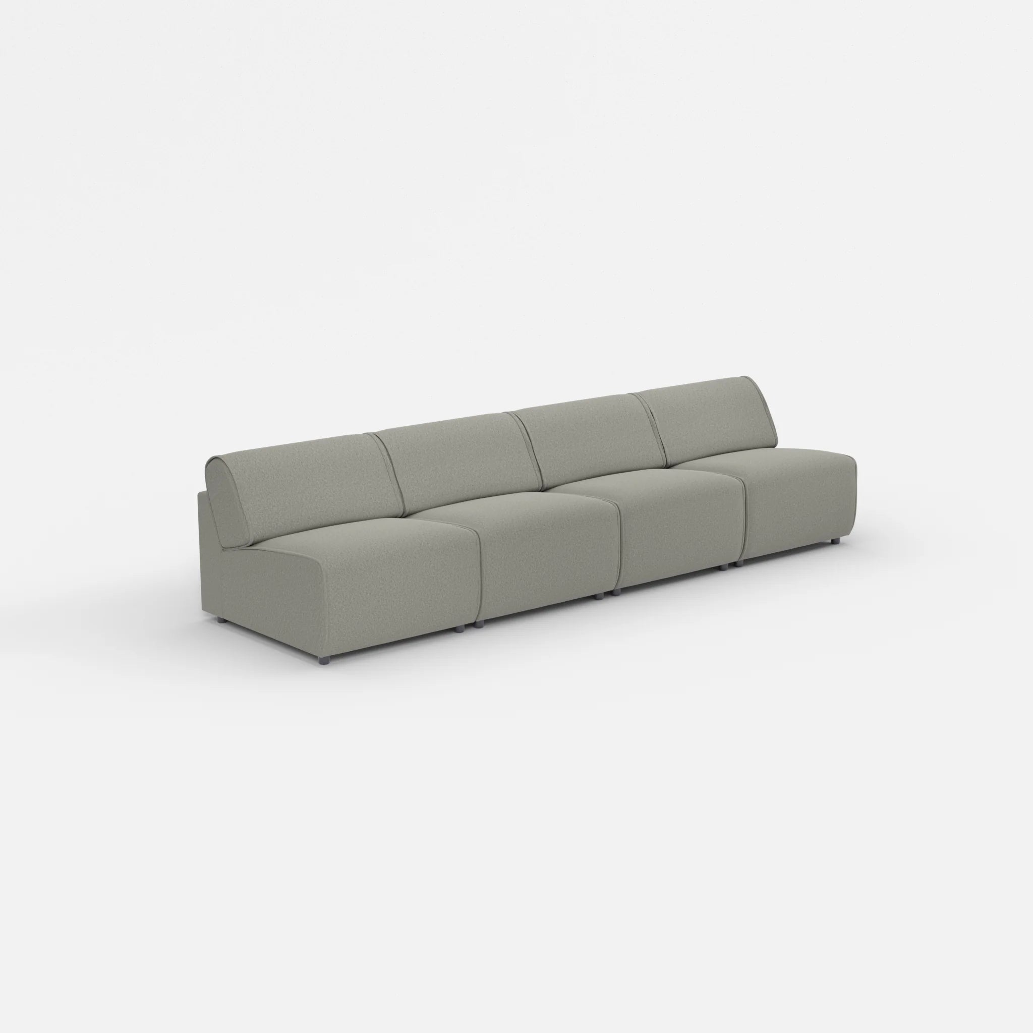 4 Sitzer Sofa Belleform ohne Armlehne 2 dama0003 in Mittelgrau von der Seite