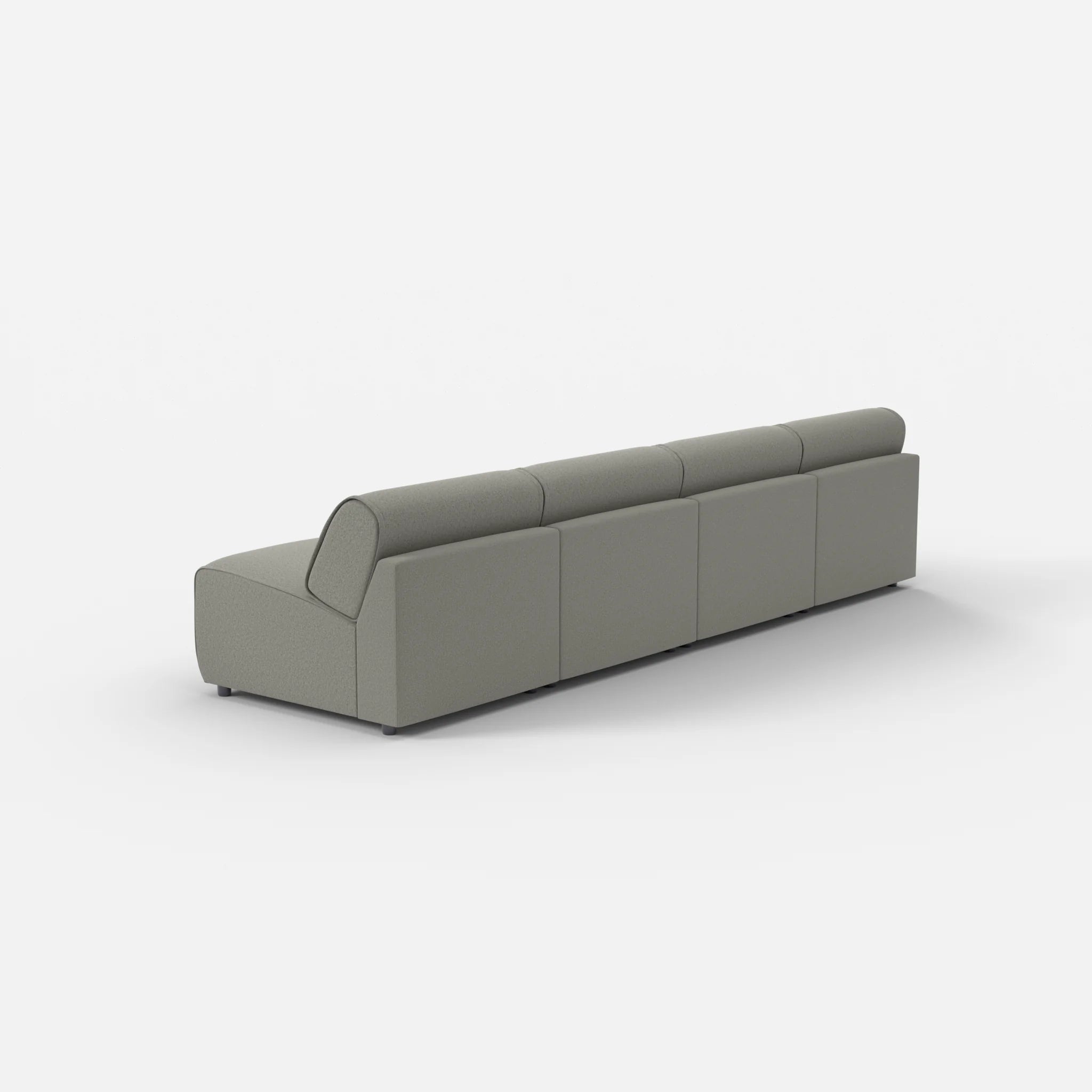 4 Sitzer Sofa Belleform ohne Armlehne 2 dama0003 in Mittelgrau von hinten