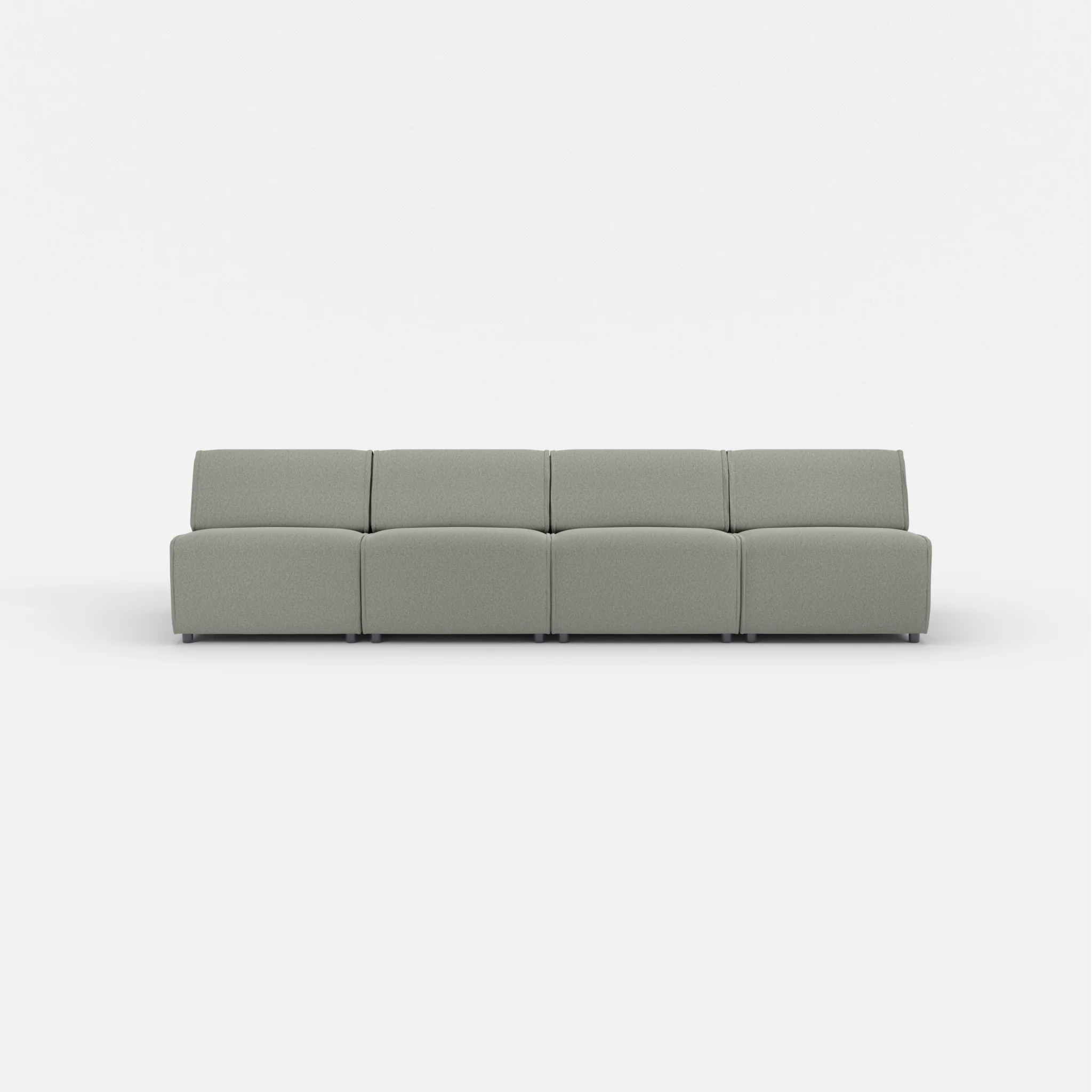 4 Sitzer Sofa Belleform ohne Armlehne 2 dama0003 in Mittelgrau von vorne