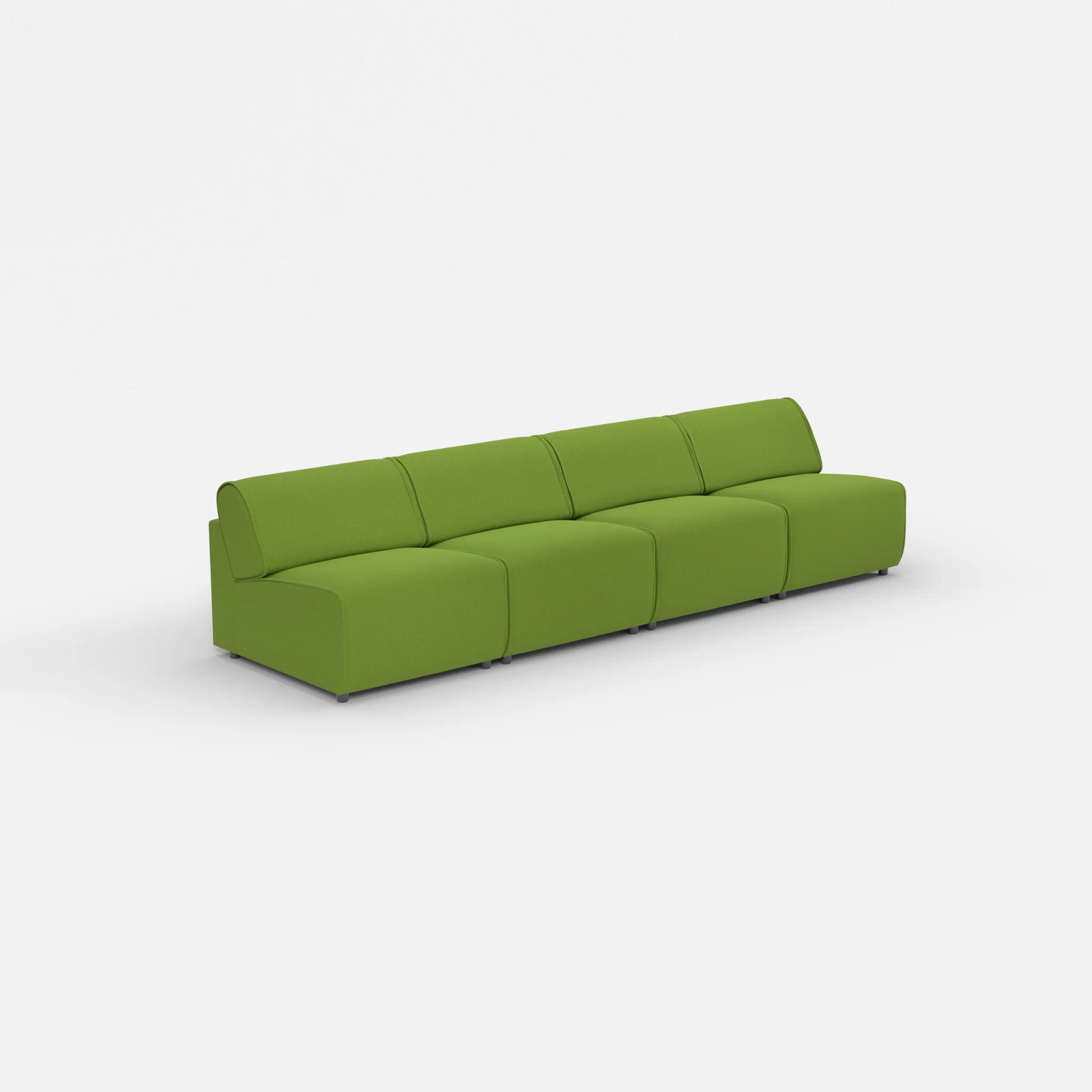 4 Sitzer Sofa Belleform ohne Armlehne 2 dama0027 in Grün von der Seite