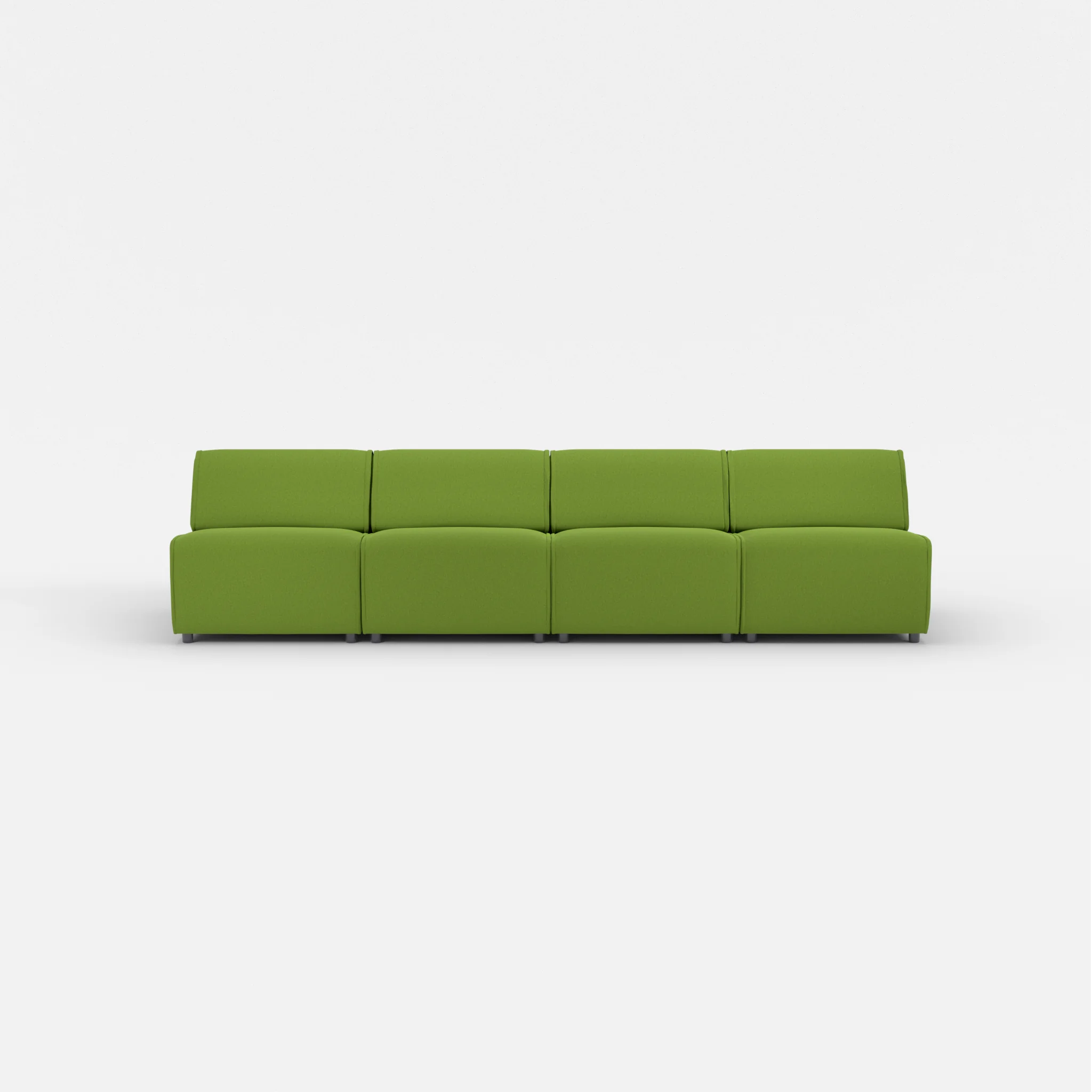 4 Sitzer Sofa Belleform ohne Armlehne 2 dama0027 in Grün von vorne