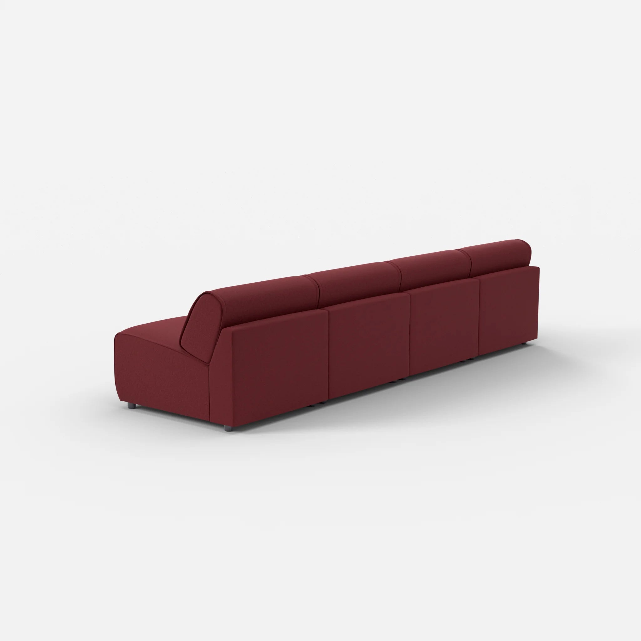 4 Sitzer Sofa Belleform ohne Armlehne 2 dama0034 in Bordeaux von hinten