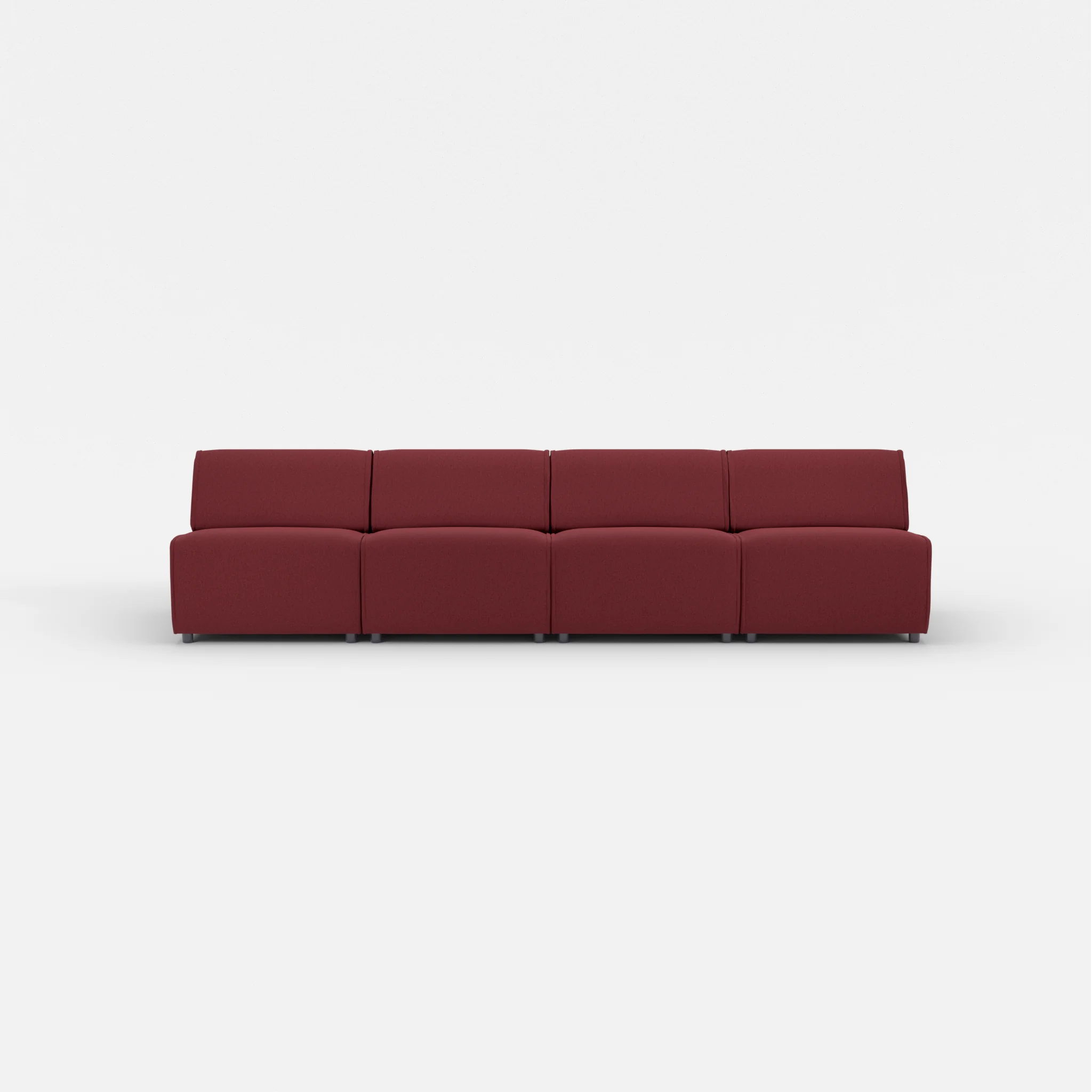 4 Sitzer Sofa Belleform ohne Armlehne 2 dama0034 in Bordeaux von vorne