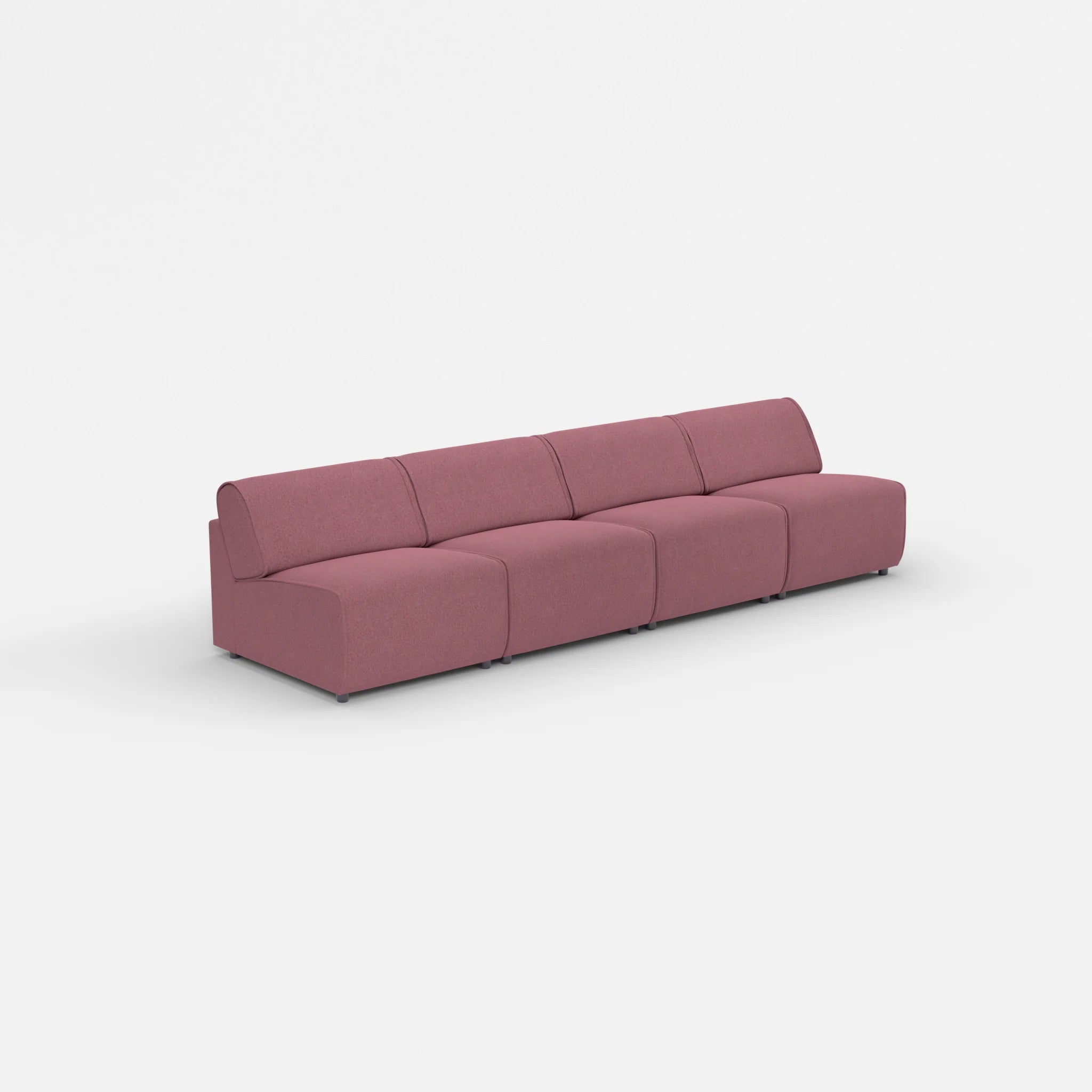 4 Sitzer Sofa Belleform ohne Armlehne 2 dama0041 in Violett von der Seite