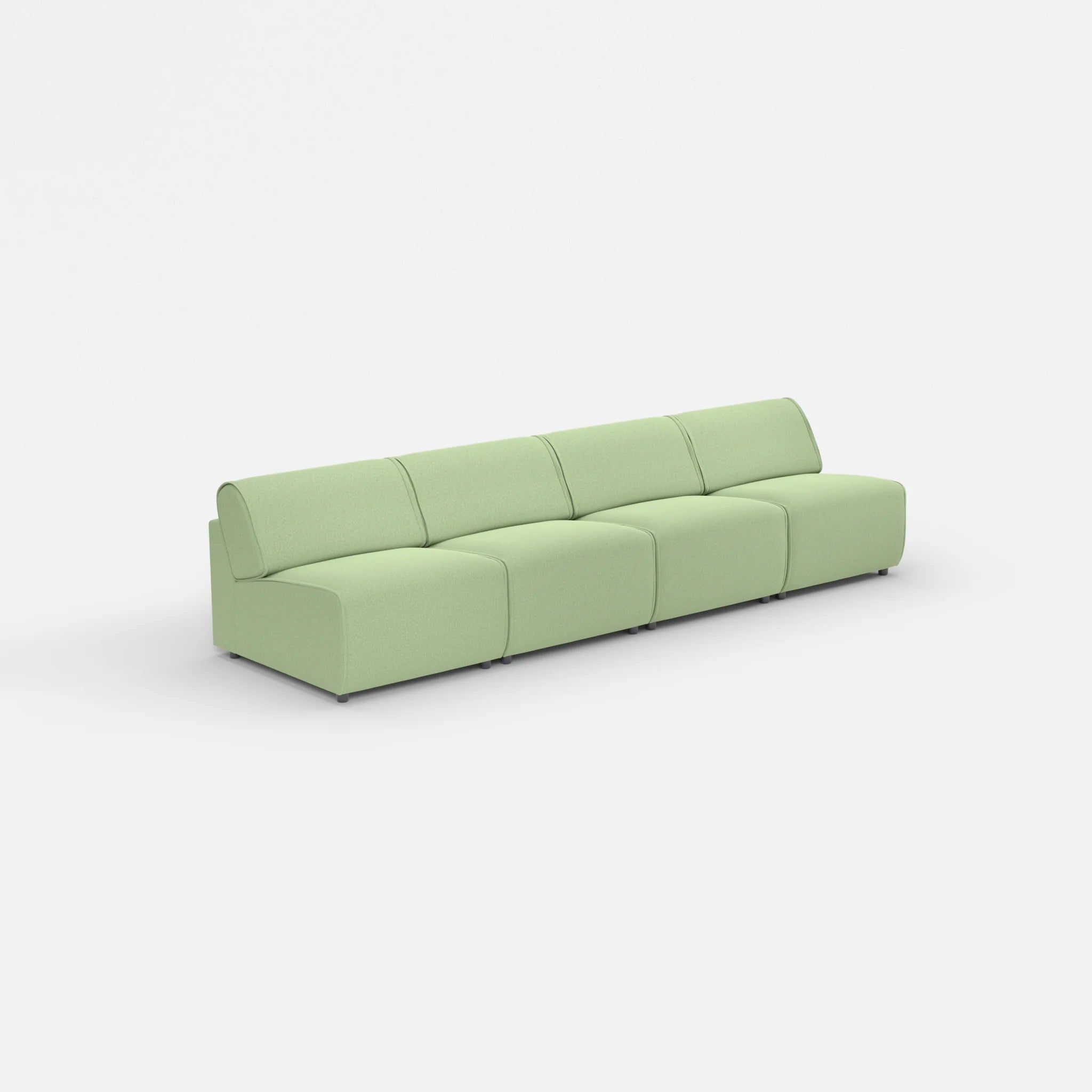 4 Sitzer Sofa Belleform ohne Armlehne 2 dama0042 in Hellgrün von der Seite