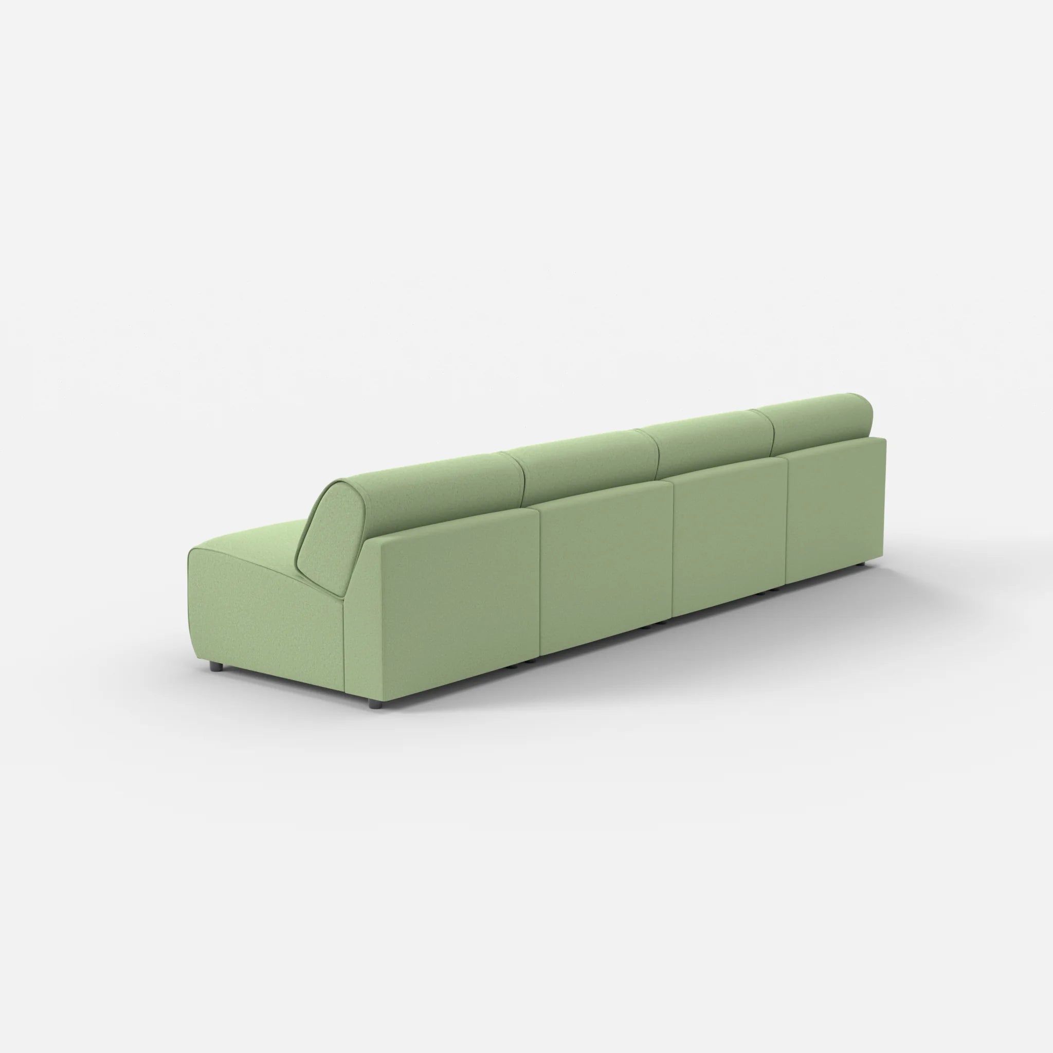 4 Sitzer Sofa Belleform ohne Armlehne 2 dama0042 in Hellgrün von hinten