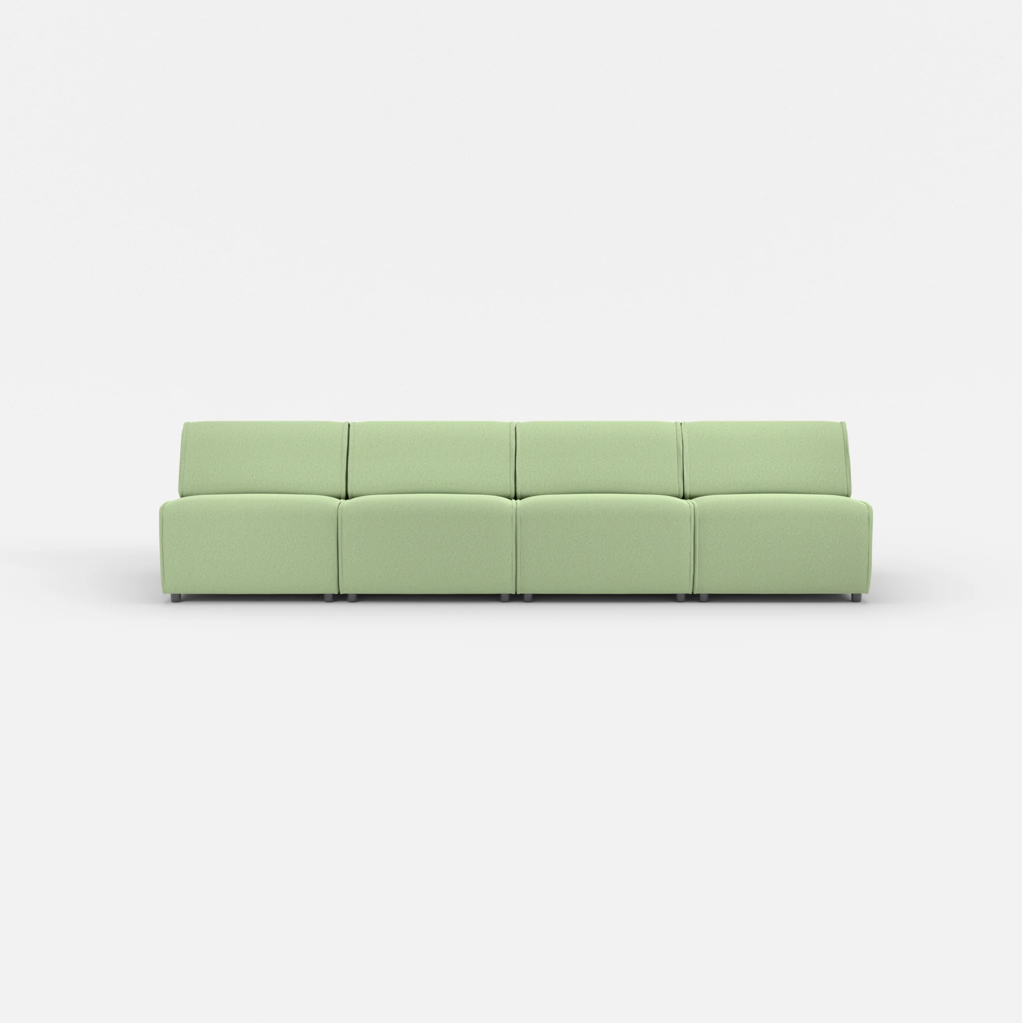 4 Sitzer Sofa Belleform ohne Armlehne 2 dama0042 in Hellgrün von vorne