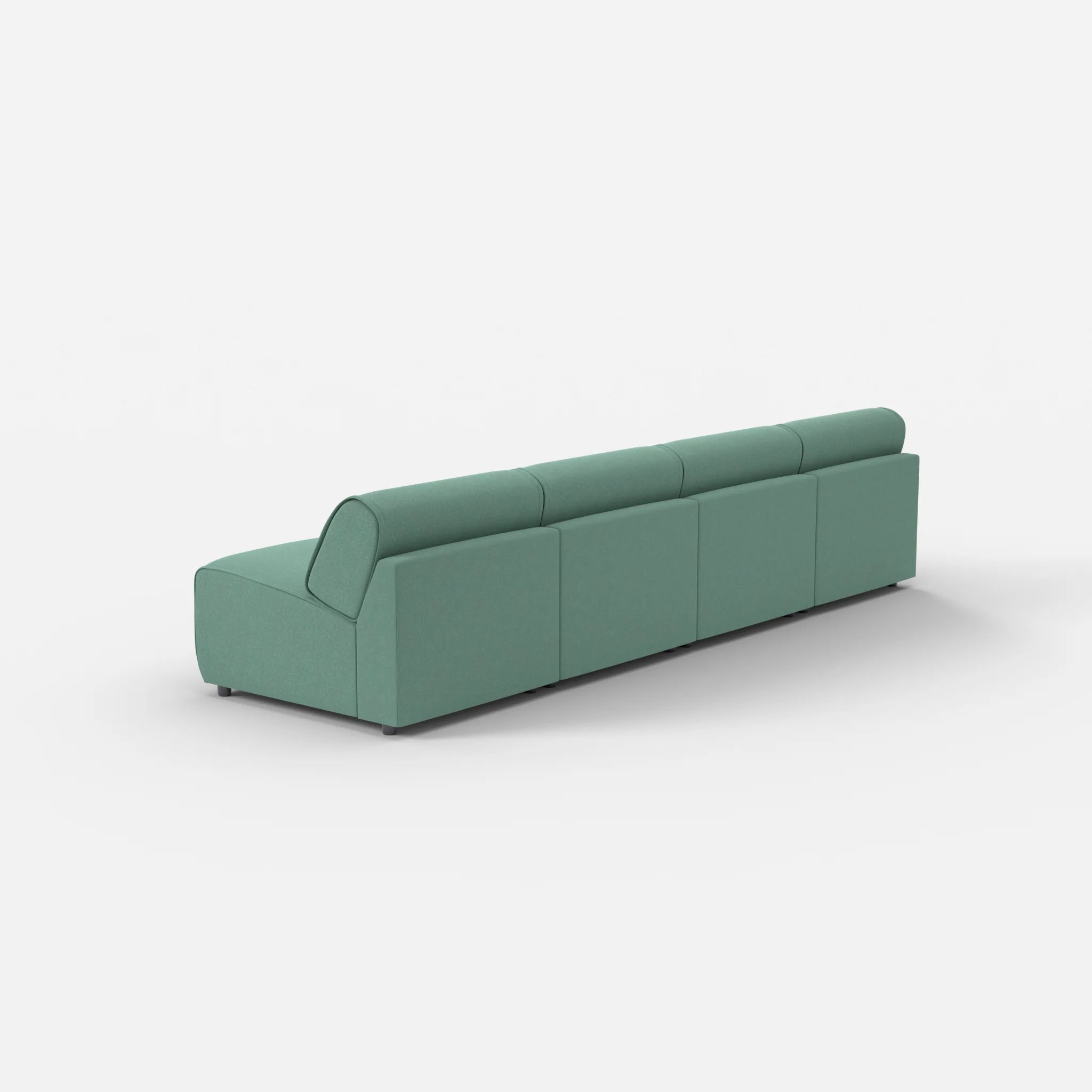 4 Sitzer Sofa Belleform ohne Armlehne 2 dama0045 in Türkis von hinten