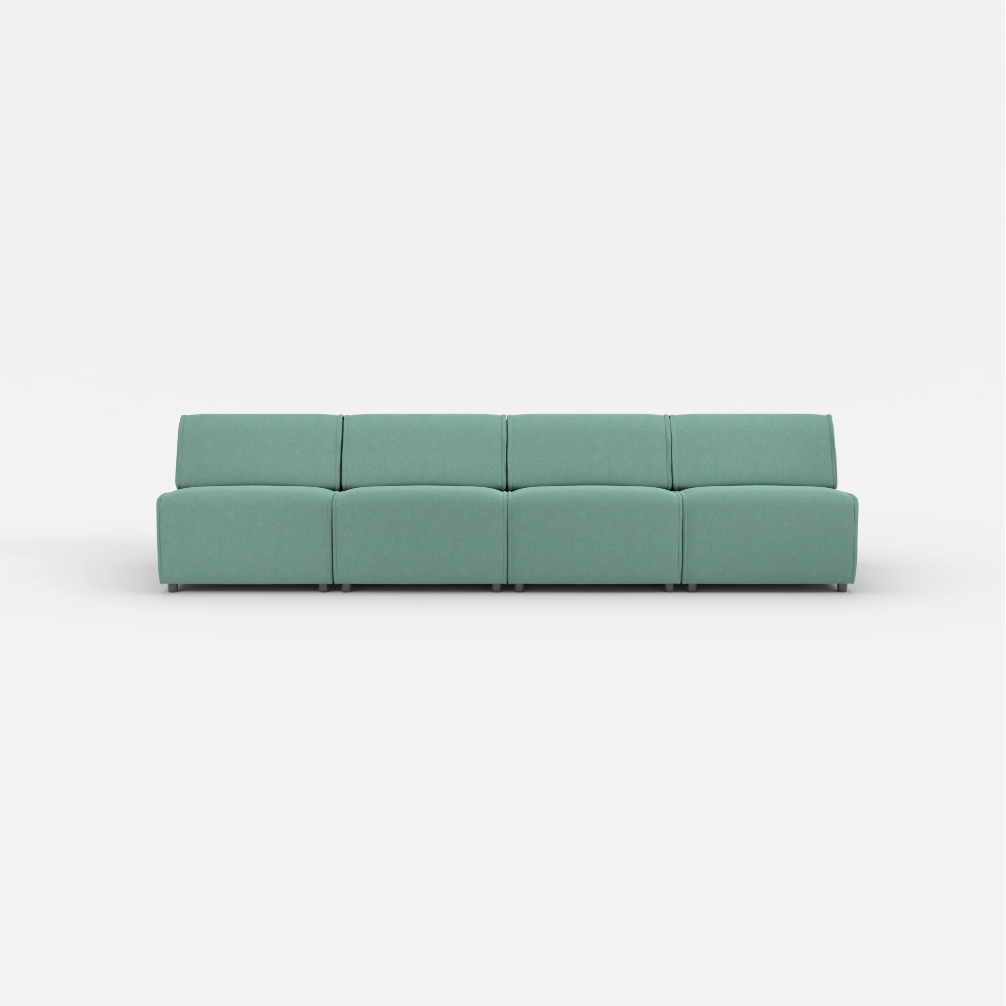 4 Sitzer Sofa Belleform ohne Armlehne 2 dama0045 in Türkis von vorne
