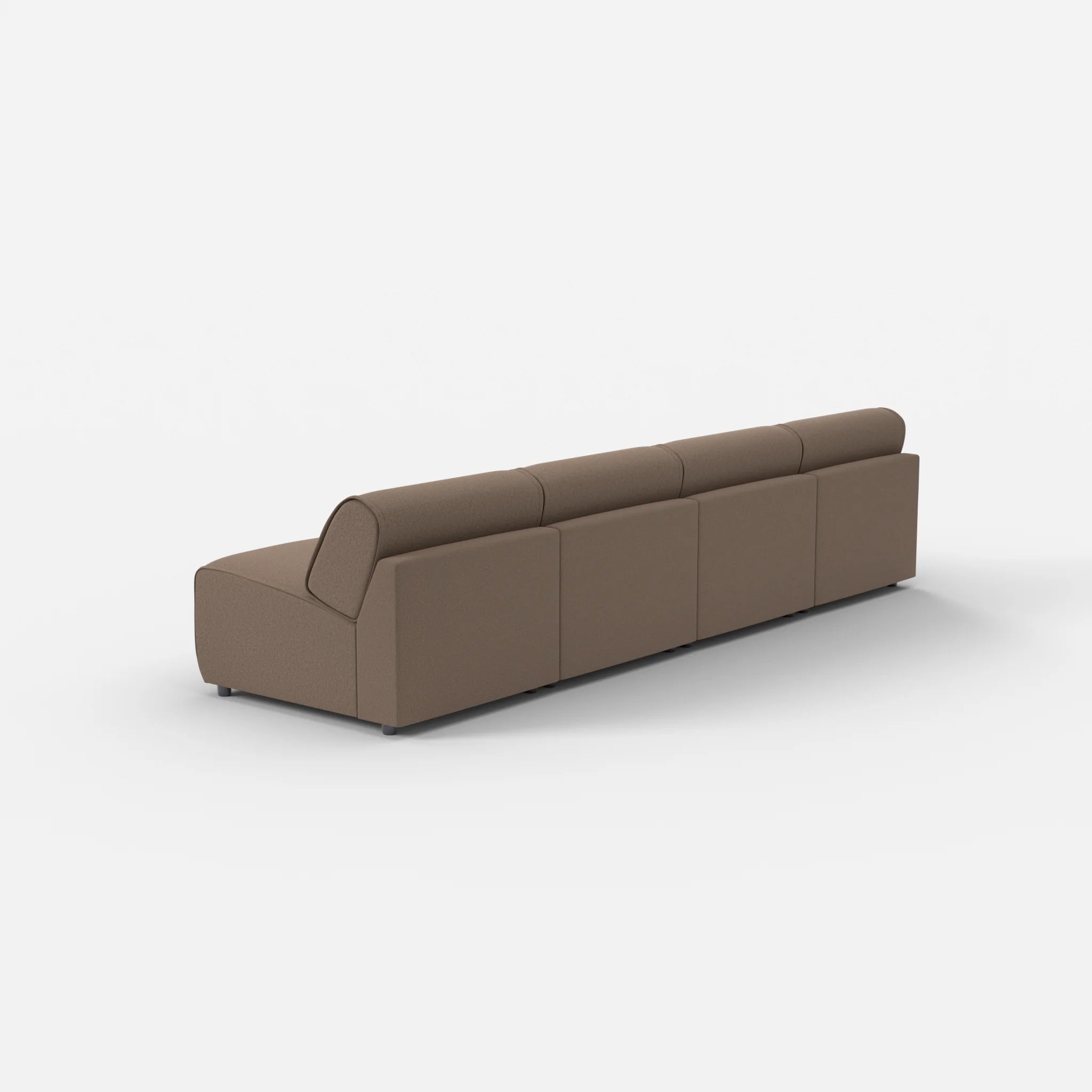 4 Sitzer Sofa Belleform ohne Armlehne 2 dama0051 in Braun von hinten