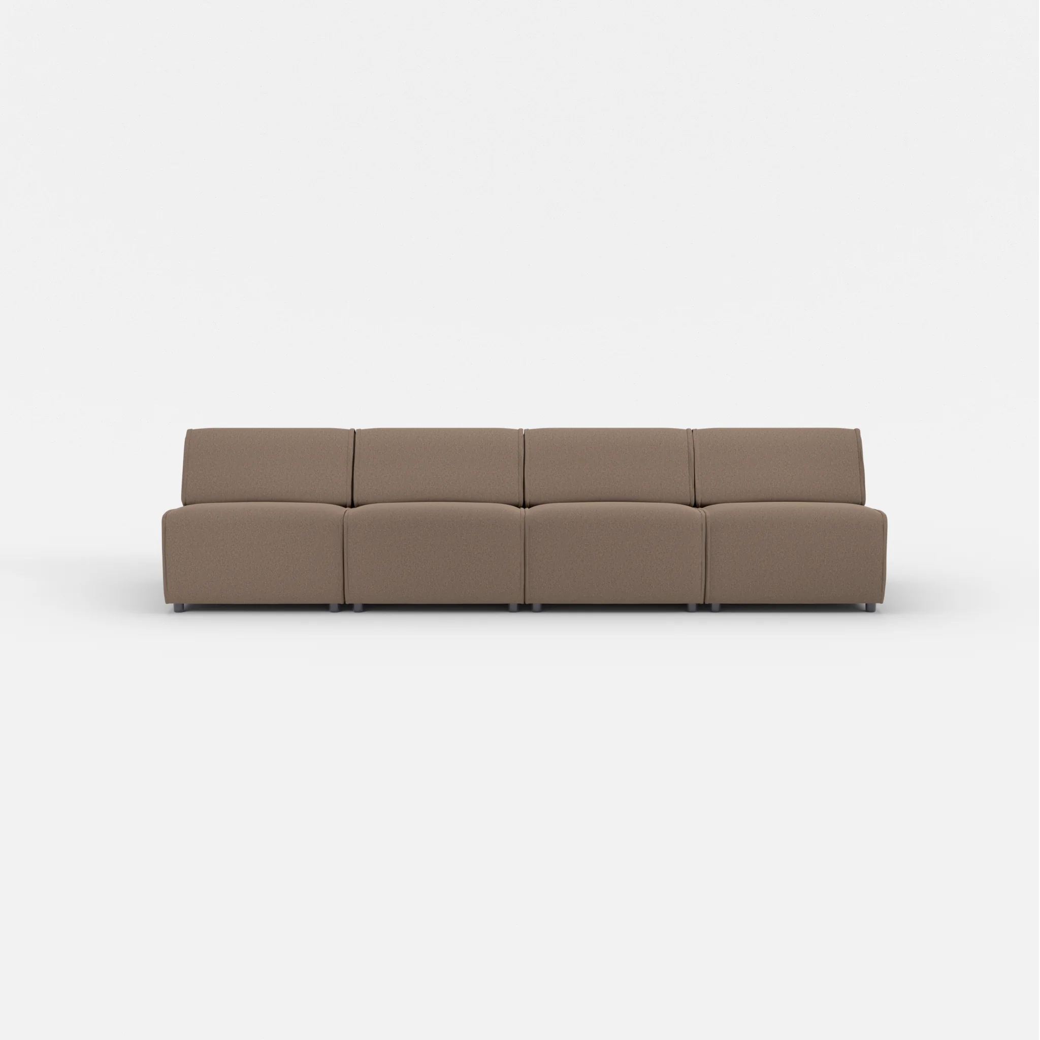 4 Sitzer Sofa Belleform ohne Armlehne 2 dama0051 in Braun von vorne