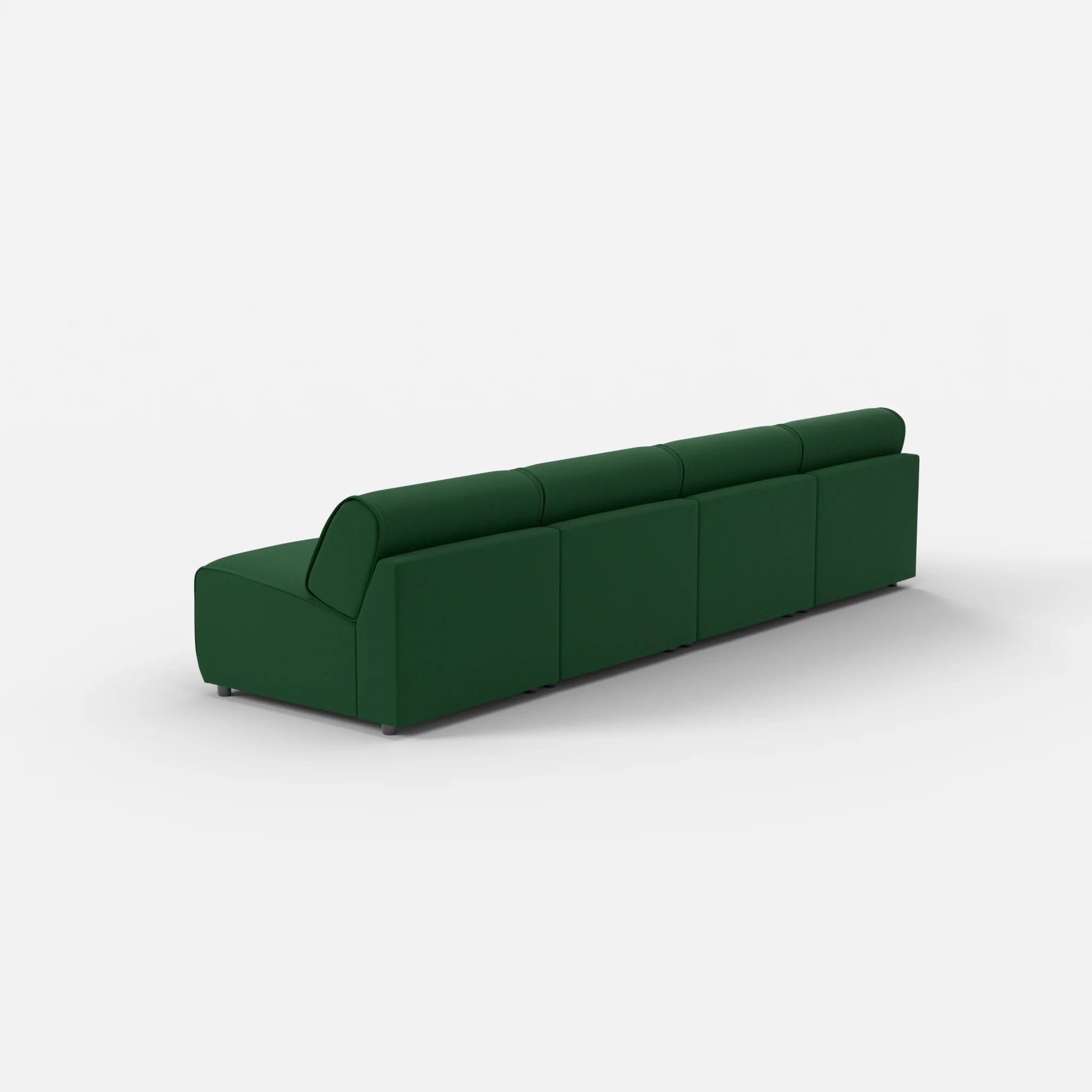 4 Sitzer Sofa Belleform ohne Armlehne 2 dama0052 in Dunkelgrün von hinten