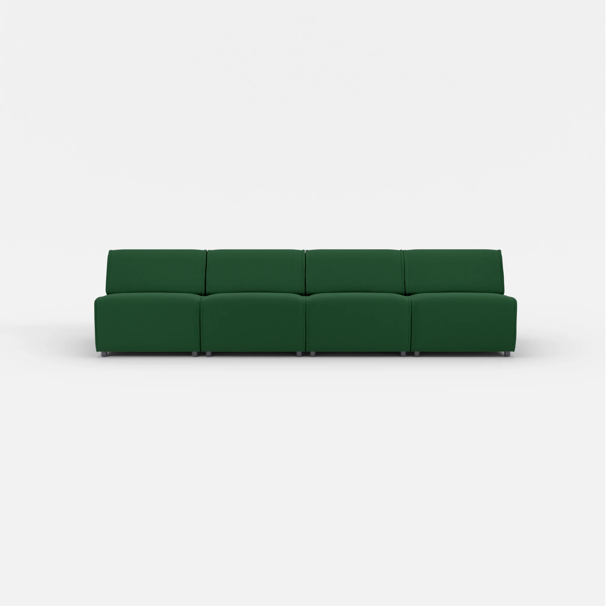 4 Sitzer Sofa Belleform ohne Armlehne 2 dama0052 in Dunkelgrün von vorne