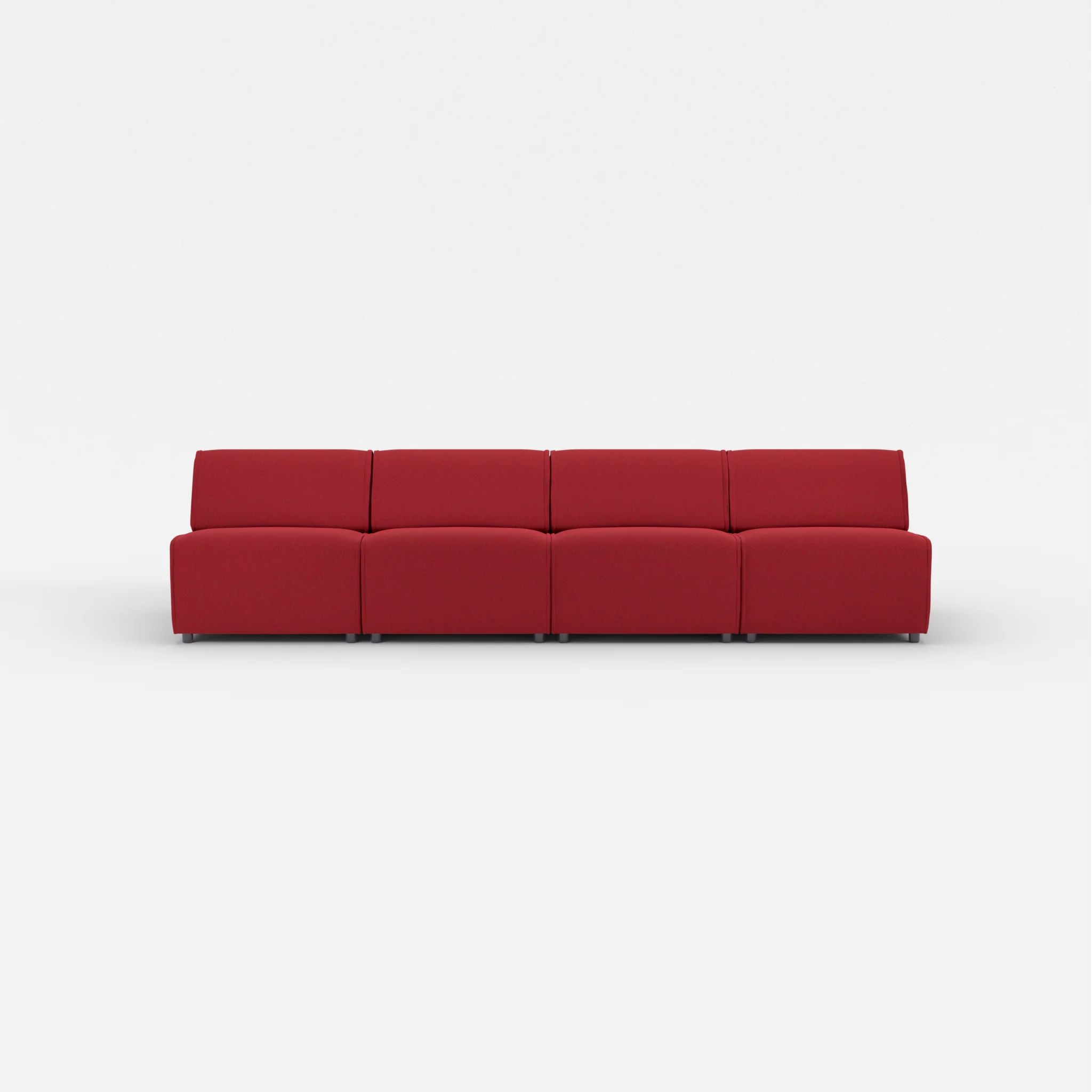 4 Sitzer Sofa Belleform ohne Armlehne 2 dama0053 in Rot von vorne